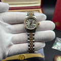 Rolex Lady-Datejust 26 Two-Tone Silver Jubilee Monogram Index Dial Watch 69173
