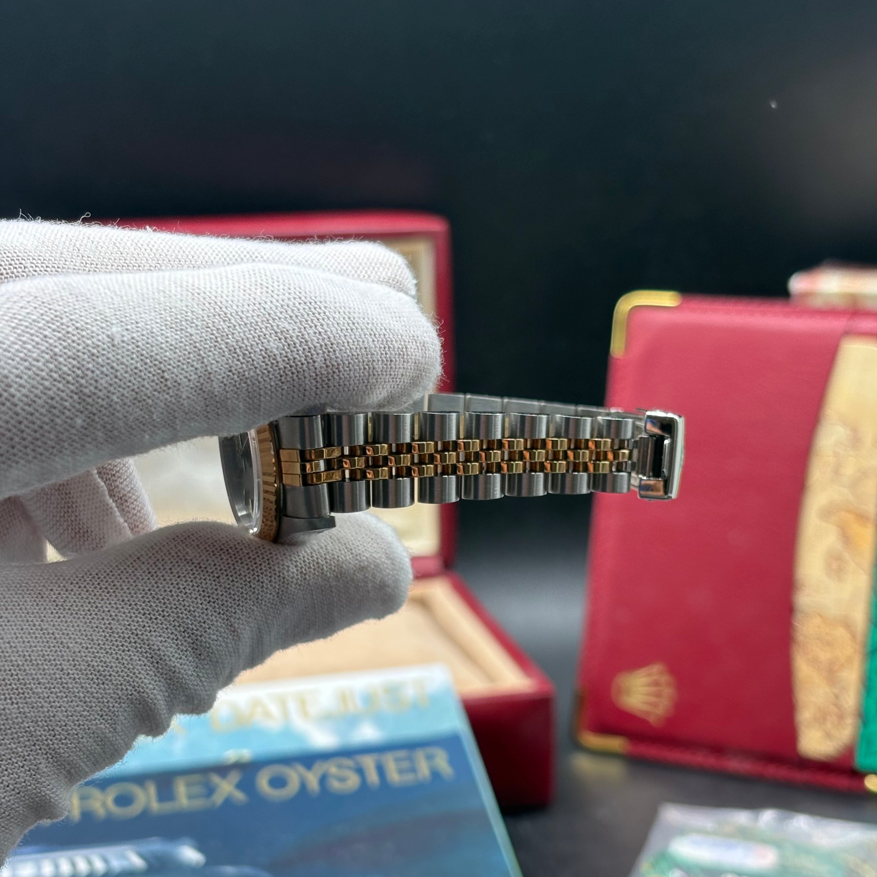 Rolex Lady-Datejust 26 Two-Tone Silver Jubilee Monogram Index Dial Watch 69173