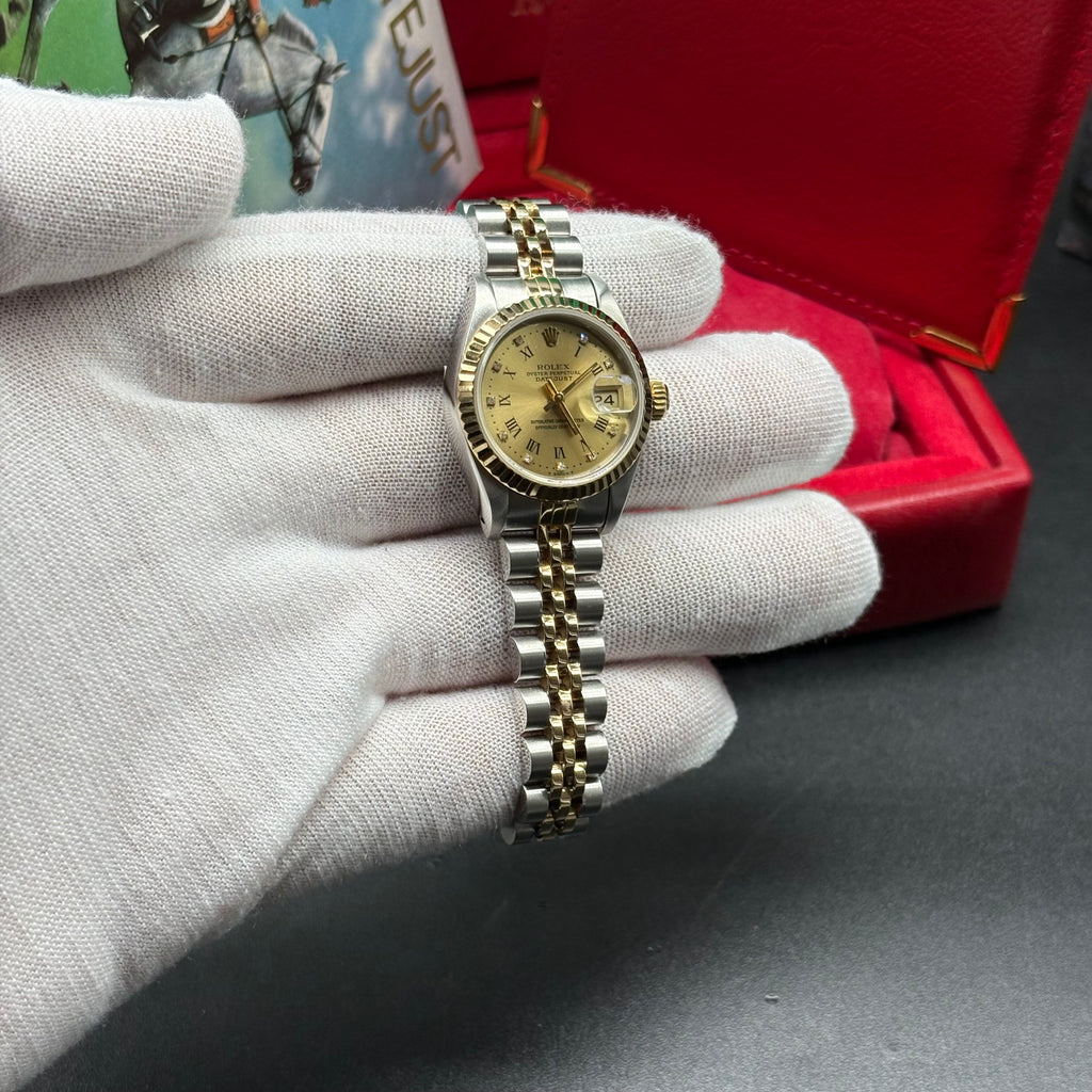 Rolex Lady-Datejust 26mm Champagne Roman Diamond Dial