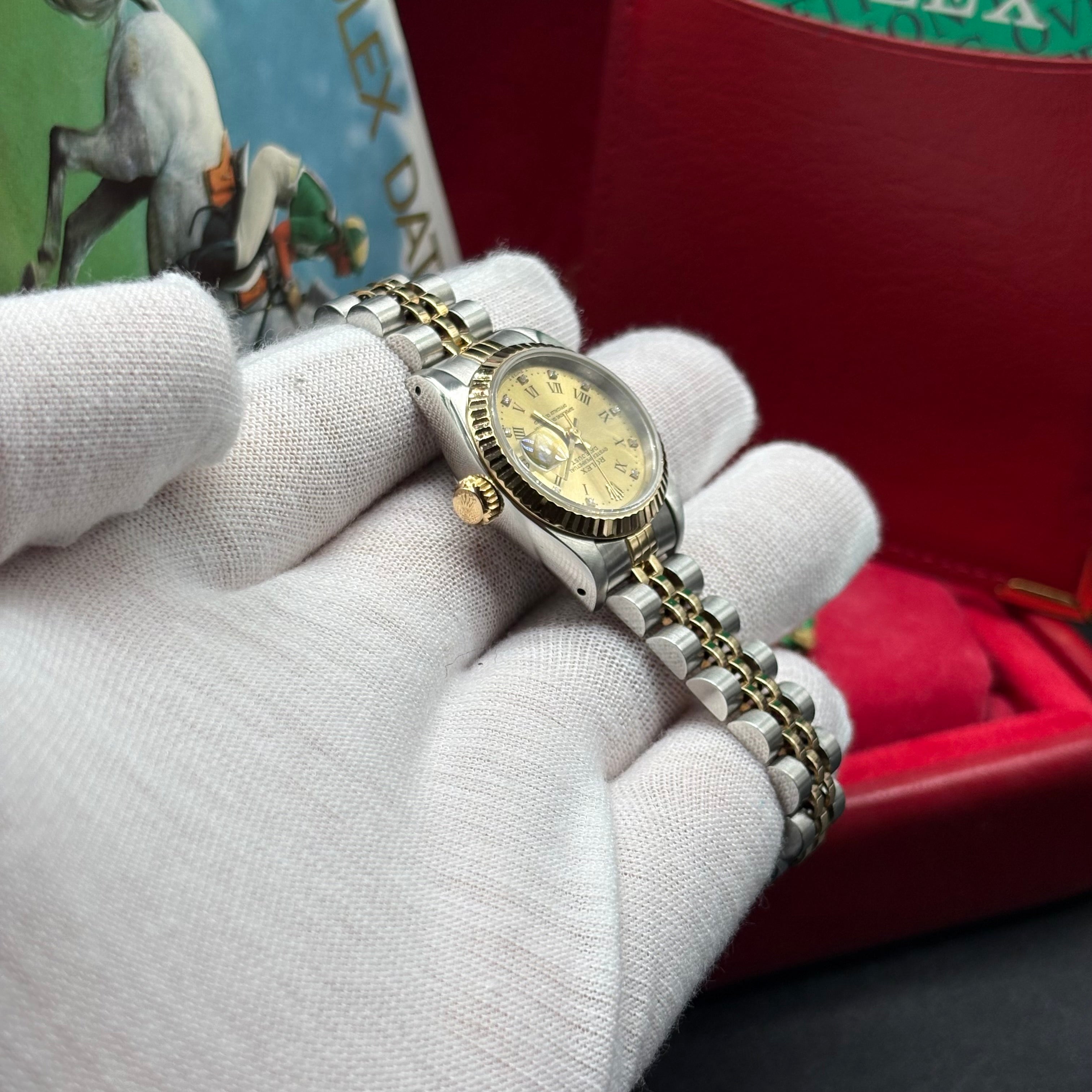 Rolex Lady-Datejust 26mm Champagne Roman Diamond Dial
