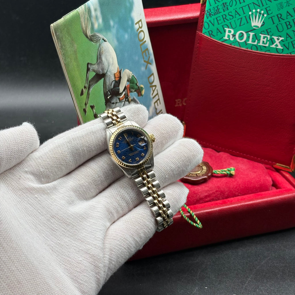 Rolex Lady-Datejust 26mm Two Tone Blue Arabic Computer Dial 6917