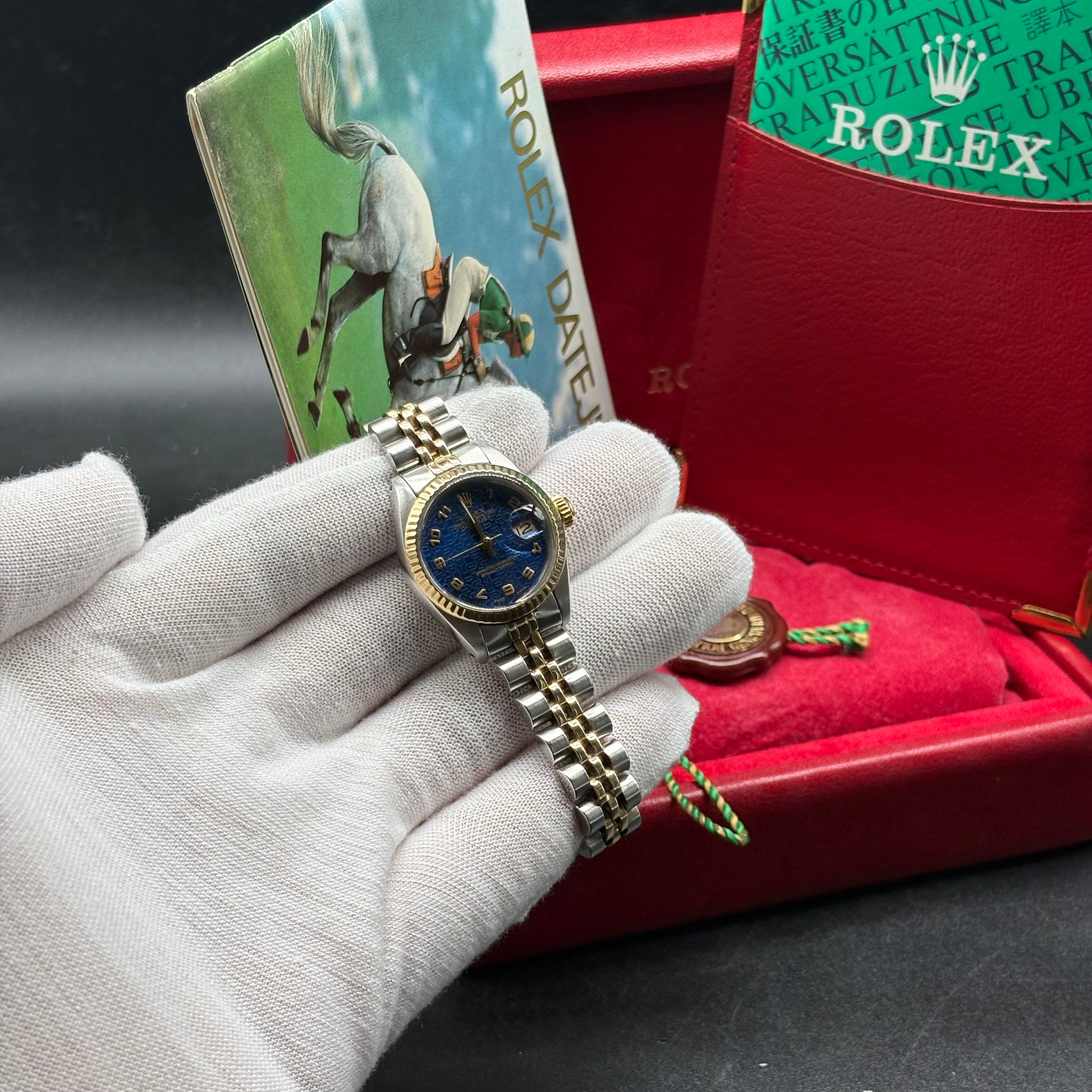 Rolex Lady-Datejust 26mm Two Tone Blue Arabic Computer Dial 6917