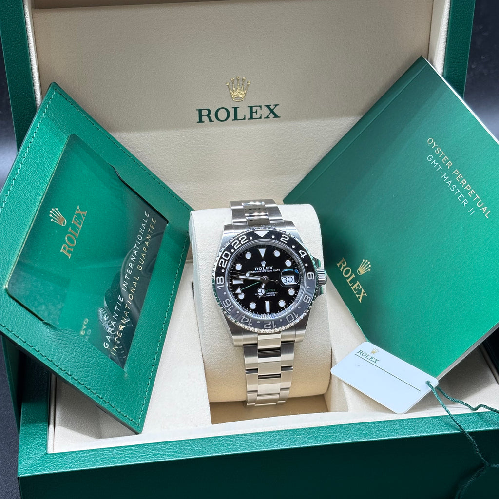 Rolex GMT-Master II 40mm Grey/Black Ceramic "Bruce Wayne" 126710GRNR Complete Set C$30,000