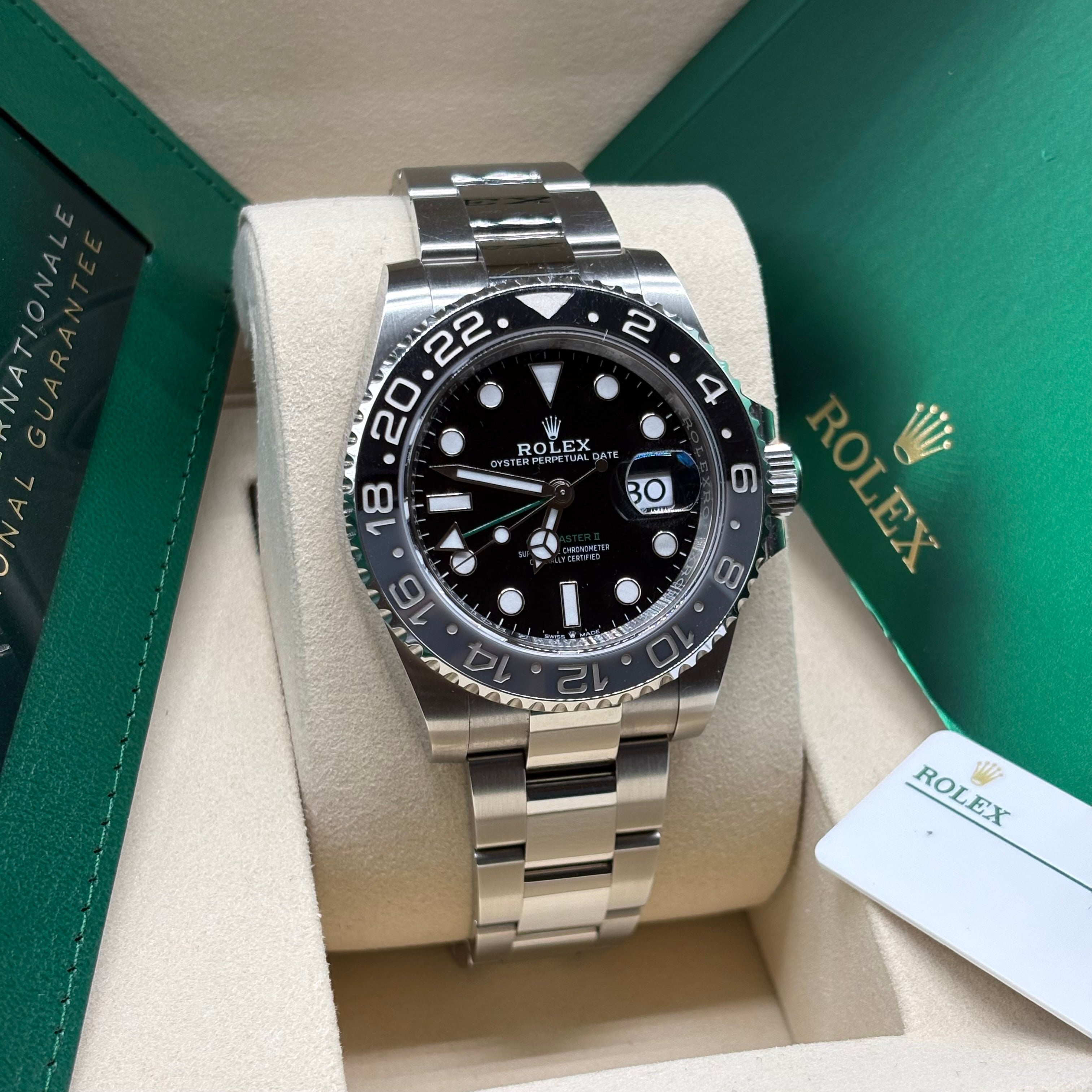 Rolex GMT-Master II 40mm Grey/Black Ceramic "Bruce Wayne" 126710GRNR Complete Set C$30,000