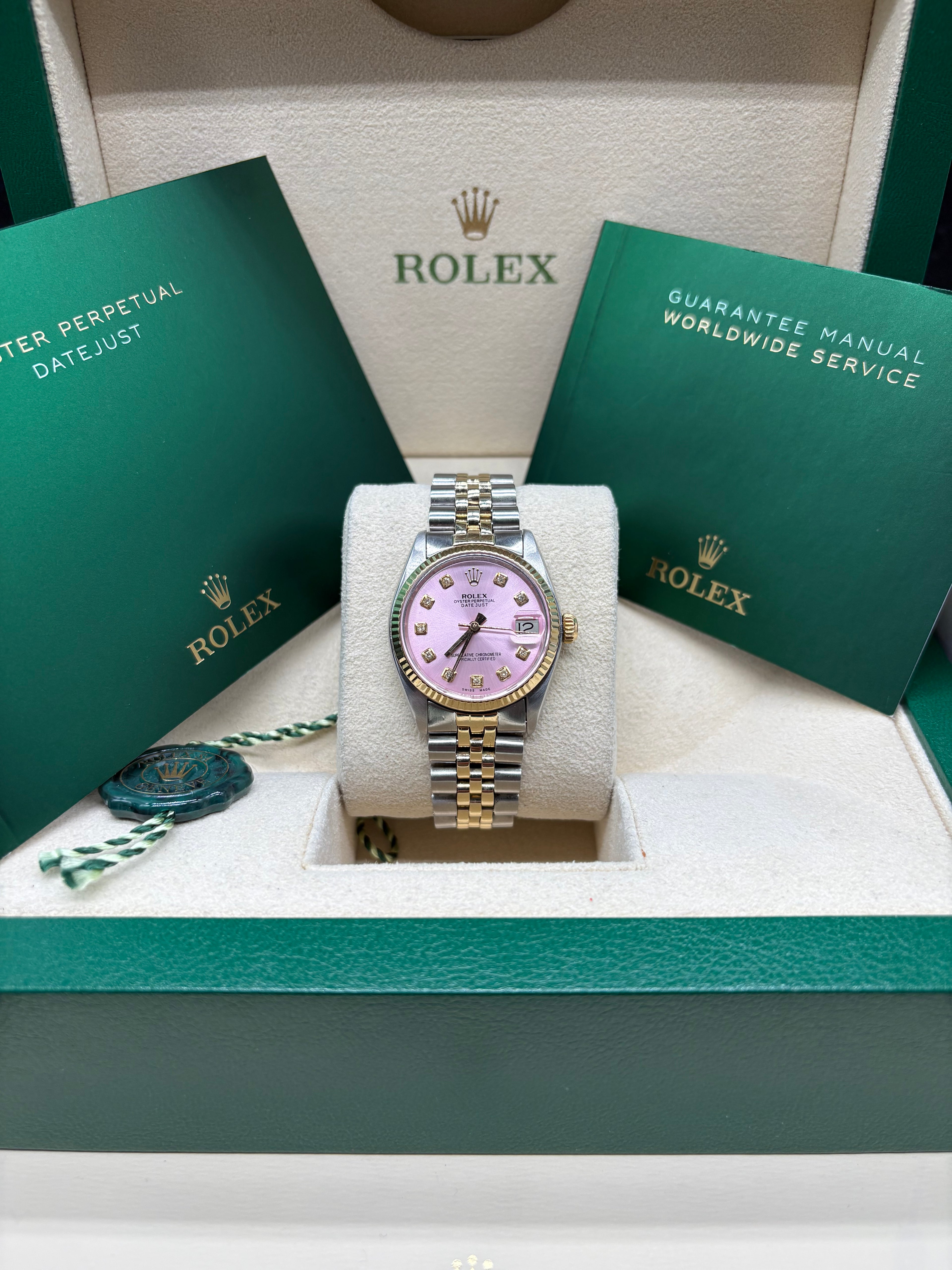 Rolex Lady-Datejust 31mm Two-Tone Stainless Steel & 18K Yellow Gold Green Diamond Dial