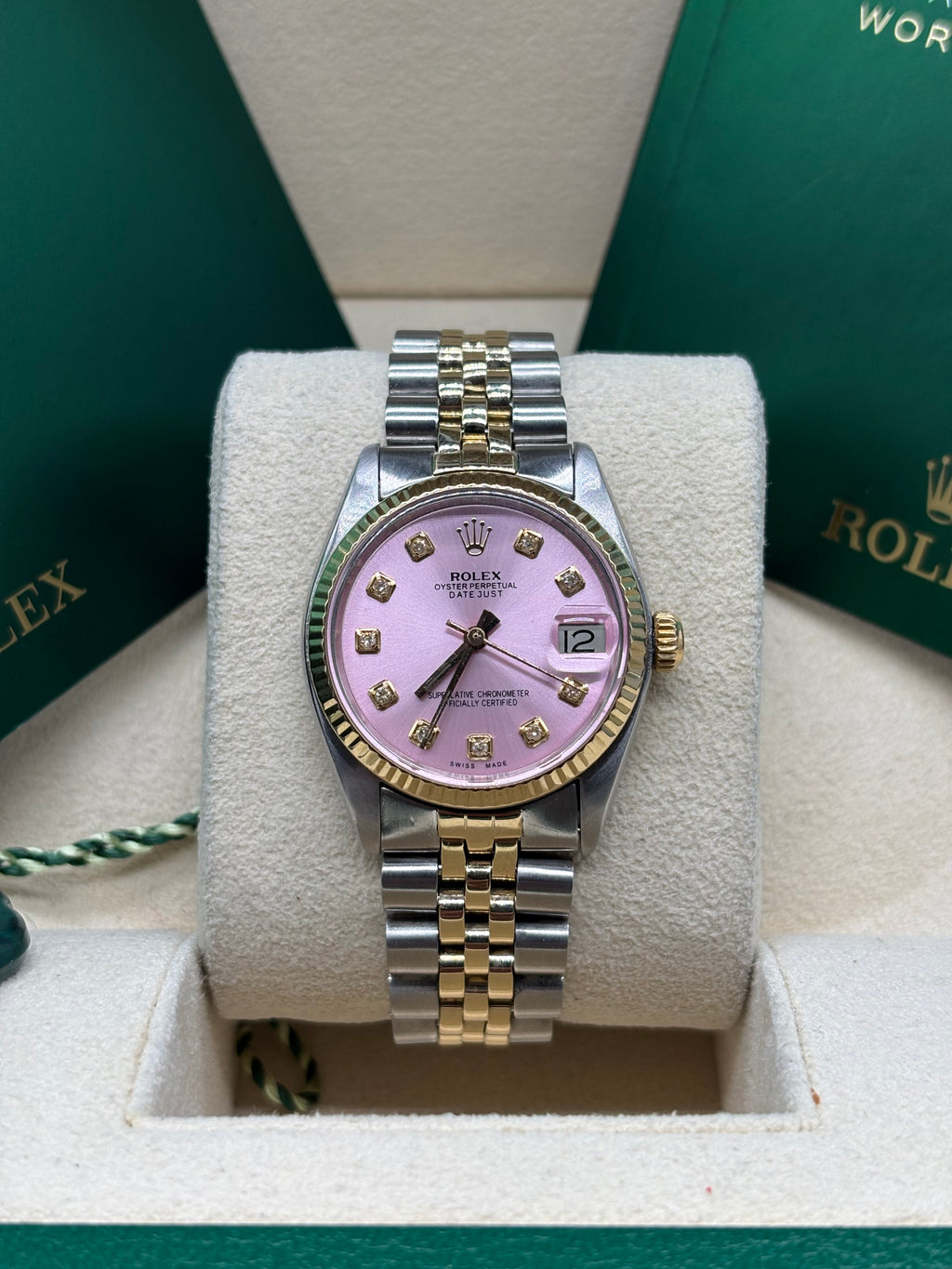 Rolex Lady-Datejust 31mm Two-Tone Stainless Steel & 18K Yellow Gold Green Diamond Dial