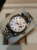 Rolex Datejust 36mm Two-Tone Stainless Steel & 18K Yellow Gold Silver Factory Diamond Dial