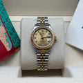 Rolex Lady-Datejust 26mm Two Tone Champagne Diamond Dial 69173 Complete Set