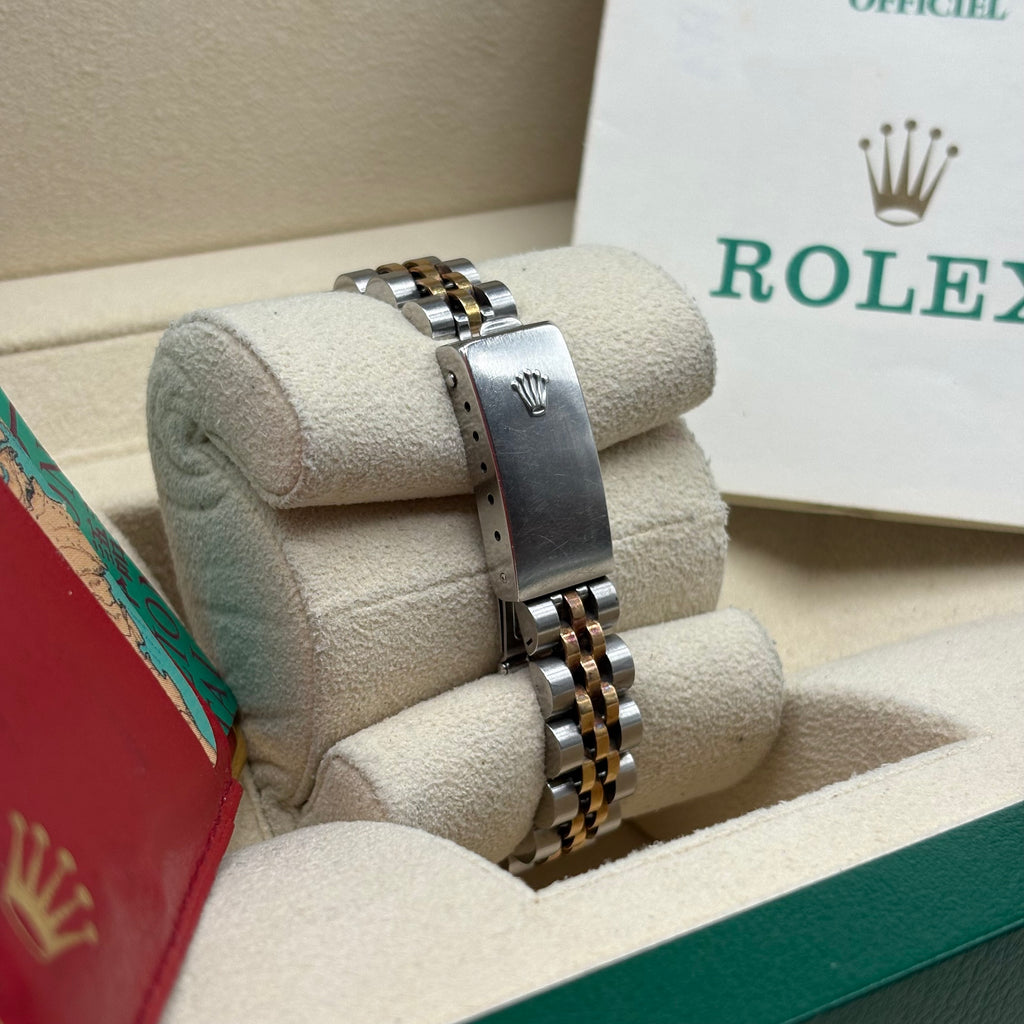 Rolex Lady-Datejust 26mm Two Tone Champagne Diamond Dial 69173 Complete Set