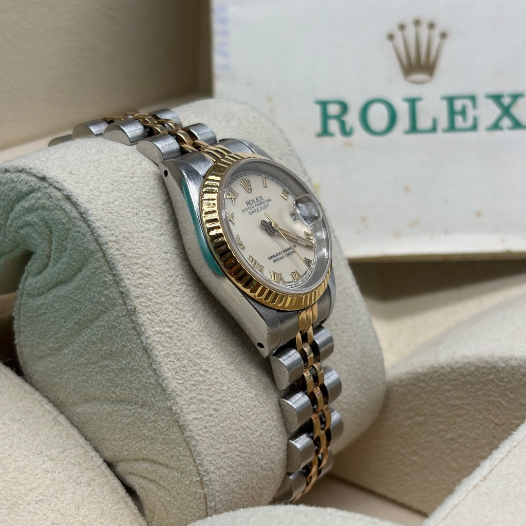 Rolex Lady-Datejust 26mm Ivory Roman Dial 69173 Complete Set