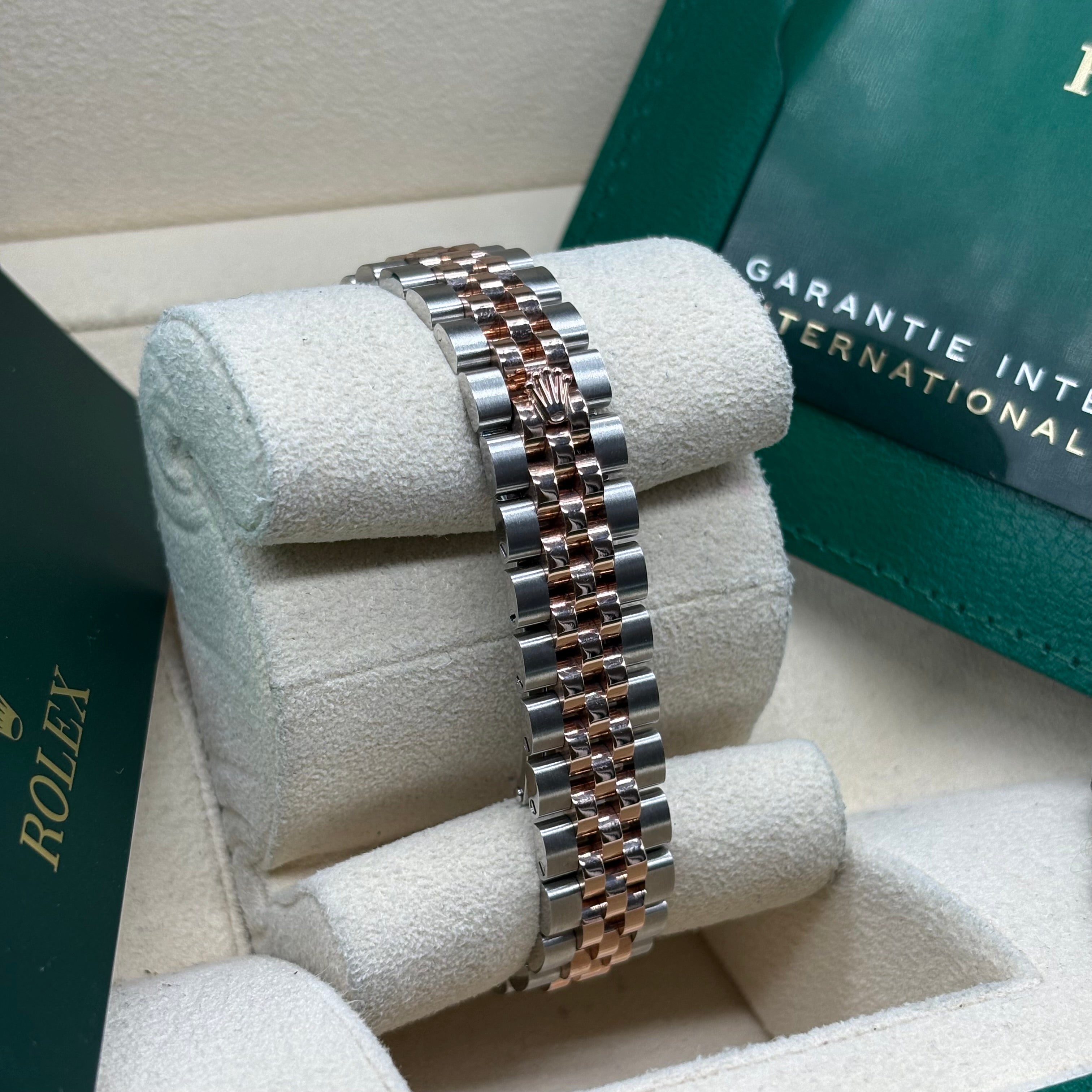 Rolex Lady-Datejust 28mm Two Tone Rose Gold Chocolate Diamond Dial 279171