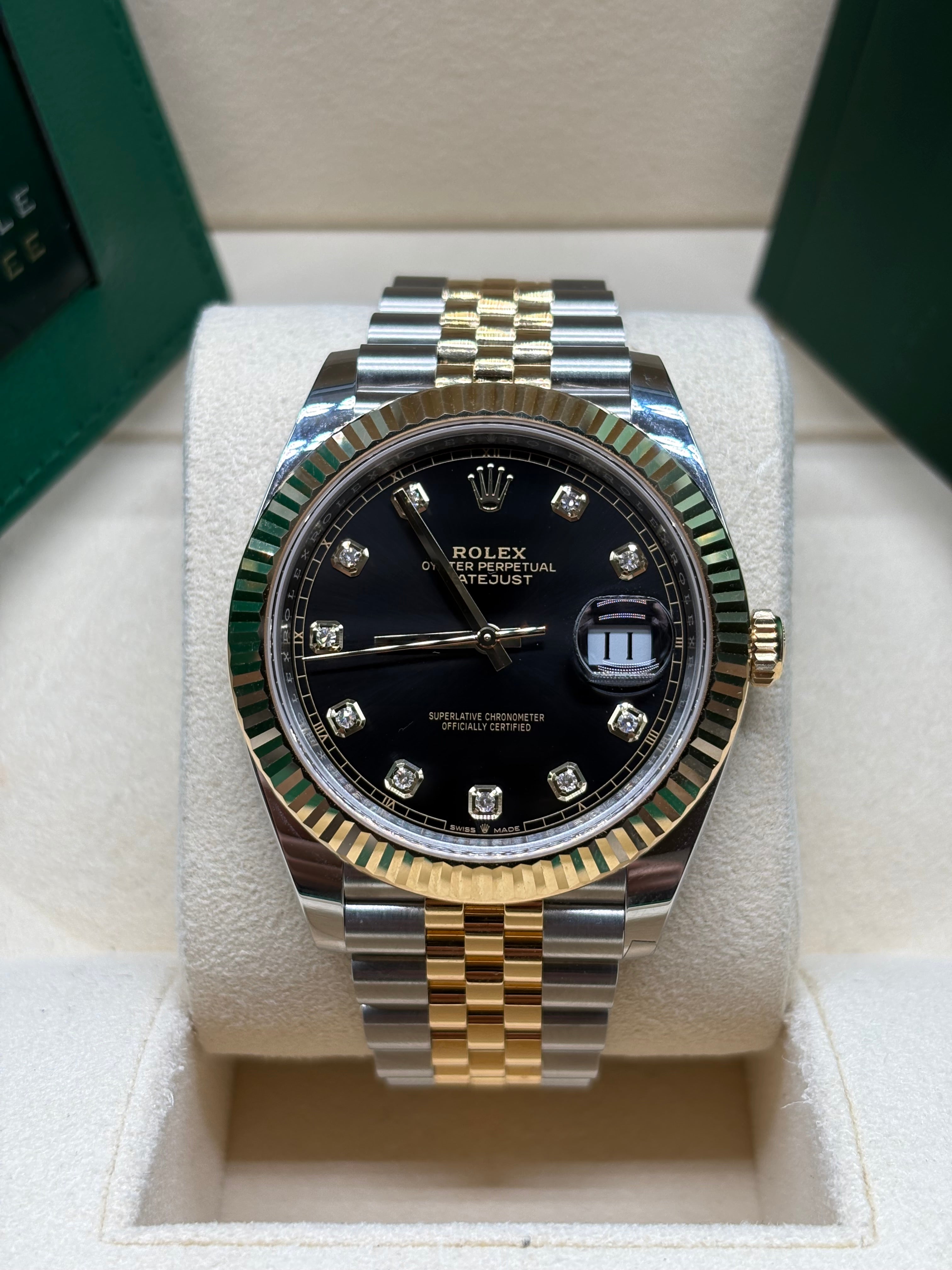 Rolex Datejust 41 Two Tone Black Diamond Dial