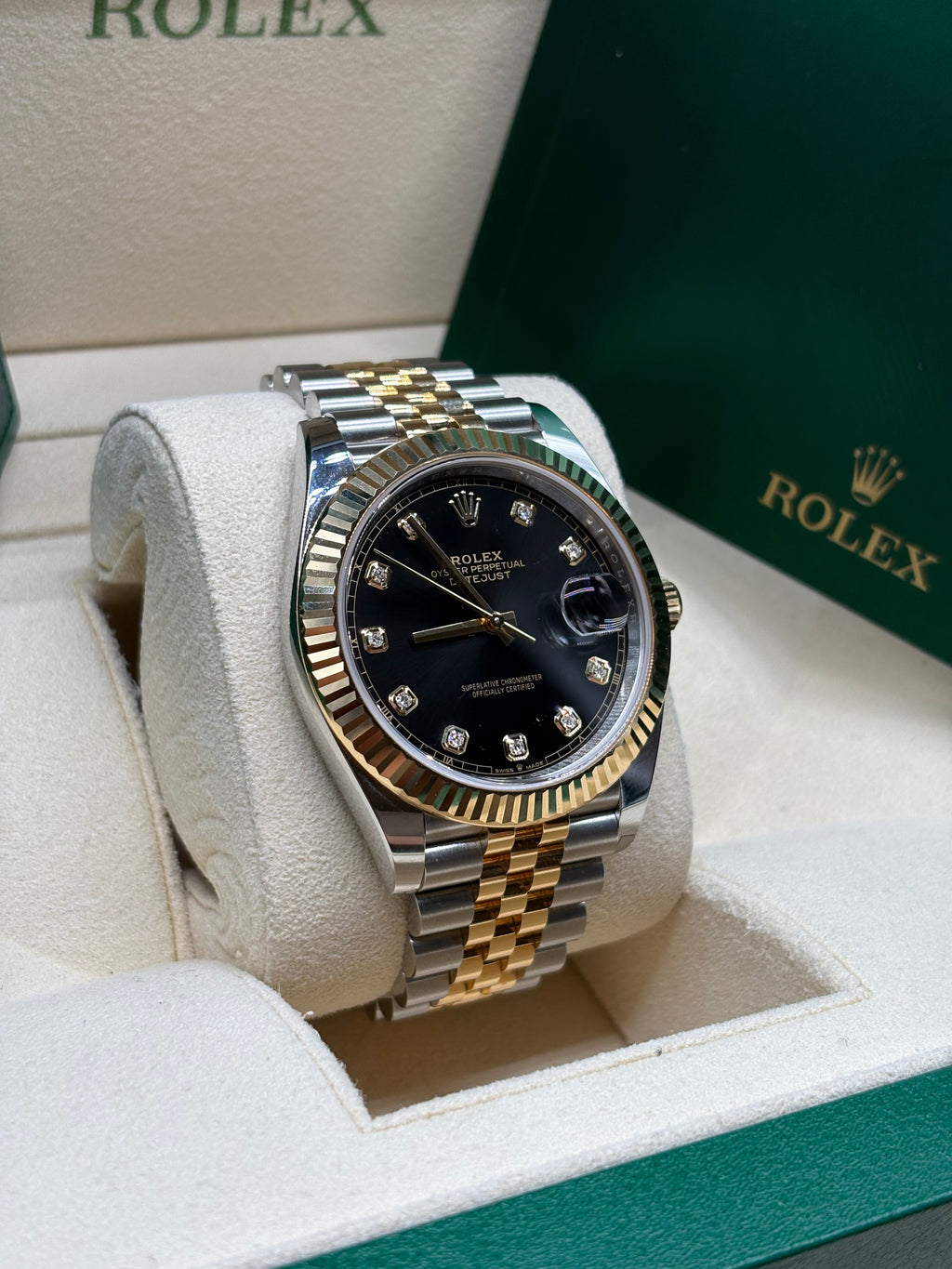 Rolex Datejust 41 Two Tone Black Diamond Dial