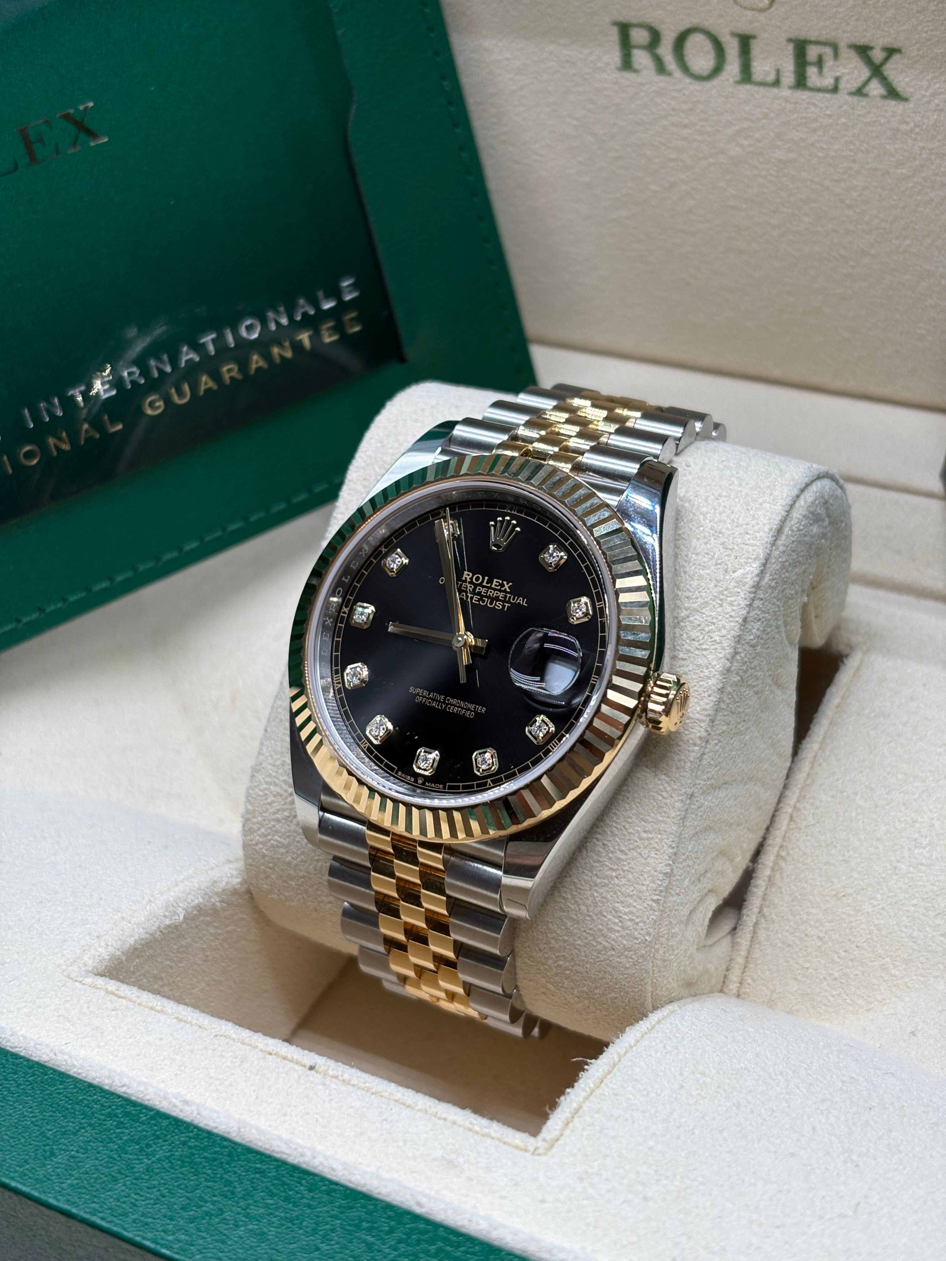 Rolex Datejust 41 Two Tone Black Diamond Dial