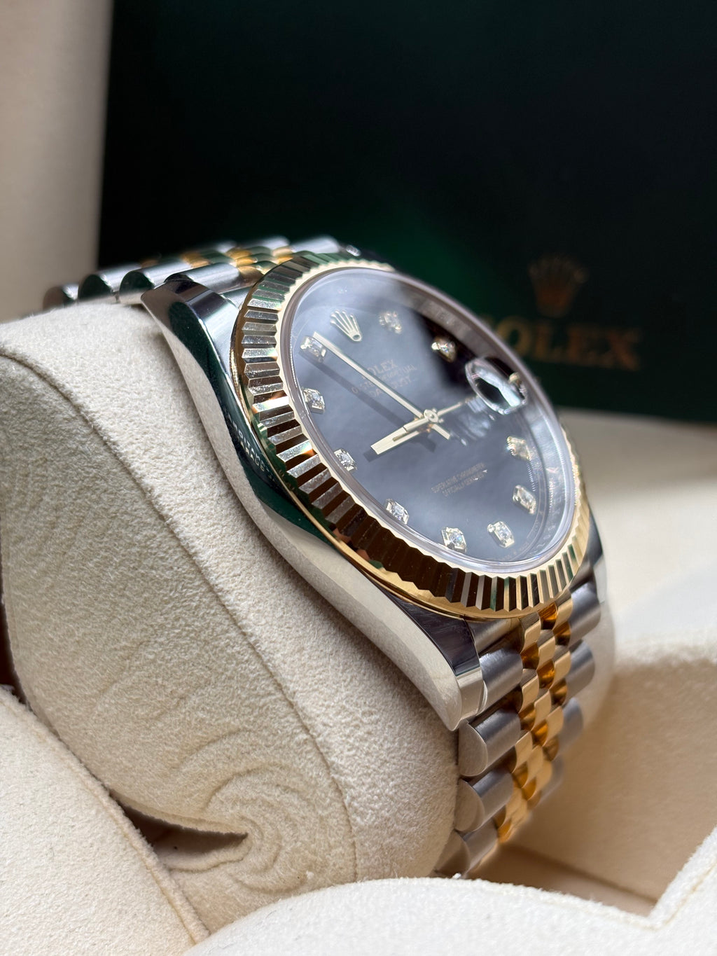 Rolex Datejust 41 Two Tone Black Diamond Dial