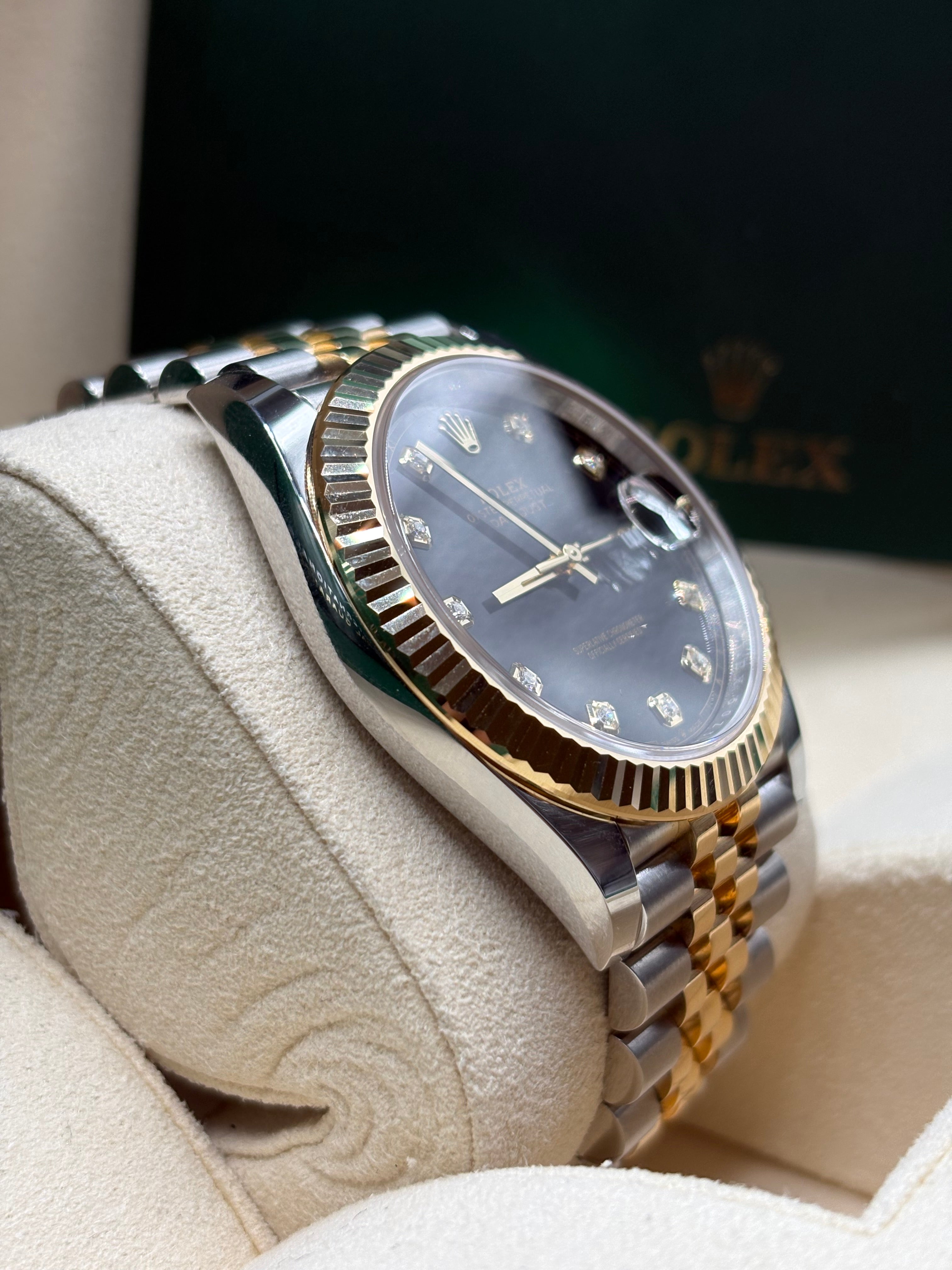 Rolex Datejust 41 Two Tone Black Diamond Dial