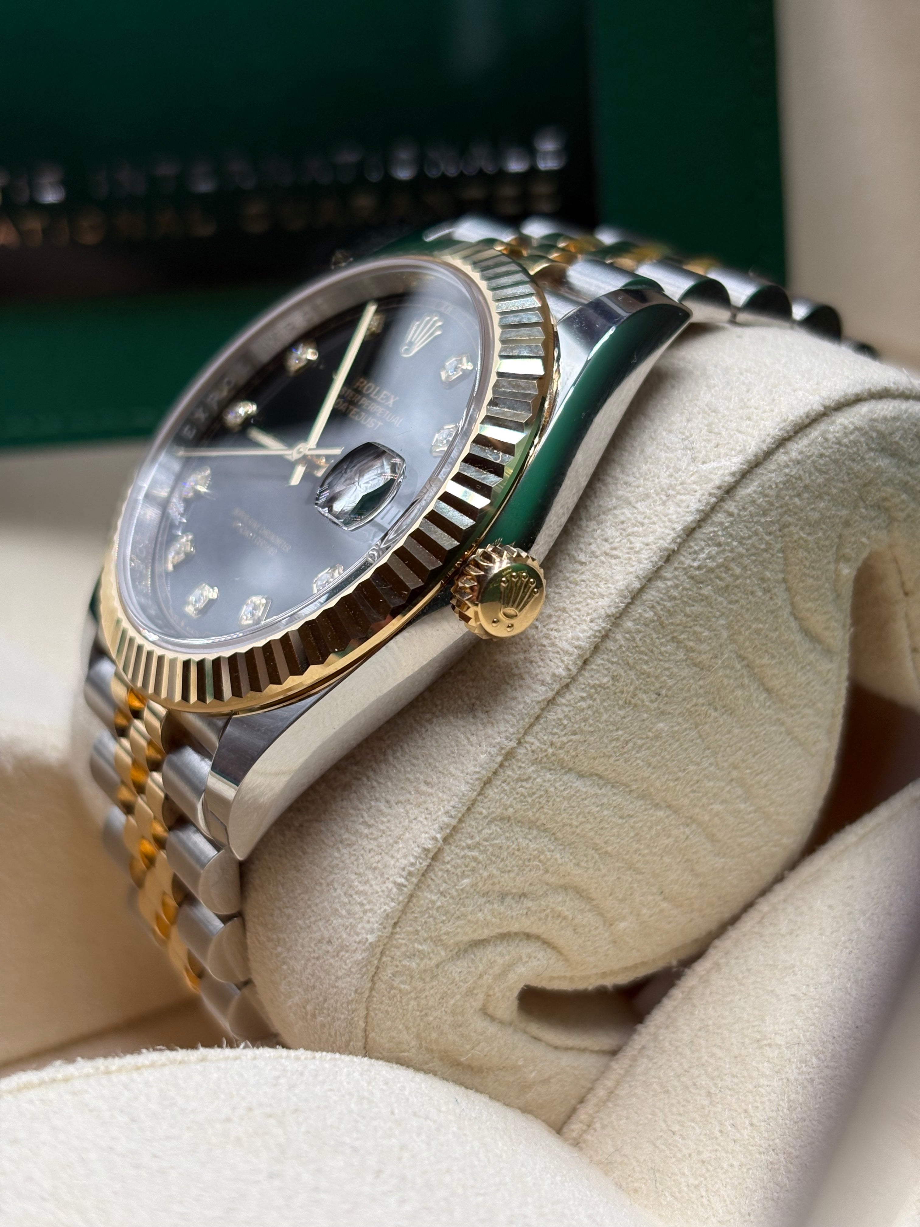 Rolex Datejust 41 Two Tone Black Diamond Dial
