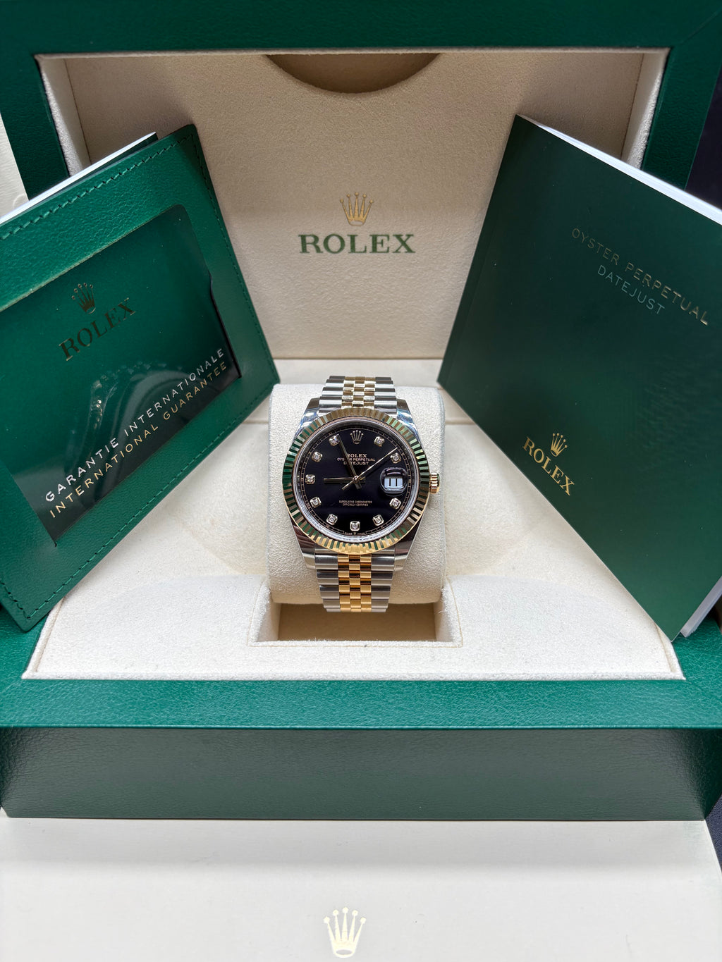 Rolex Datejust 41 Two Tone Black Diamond Dial