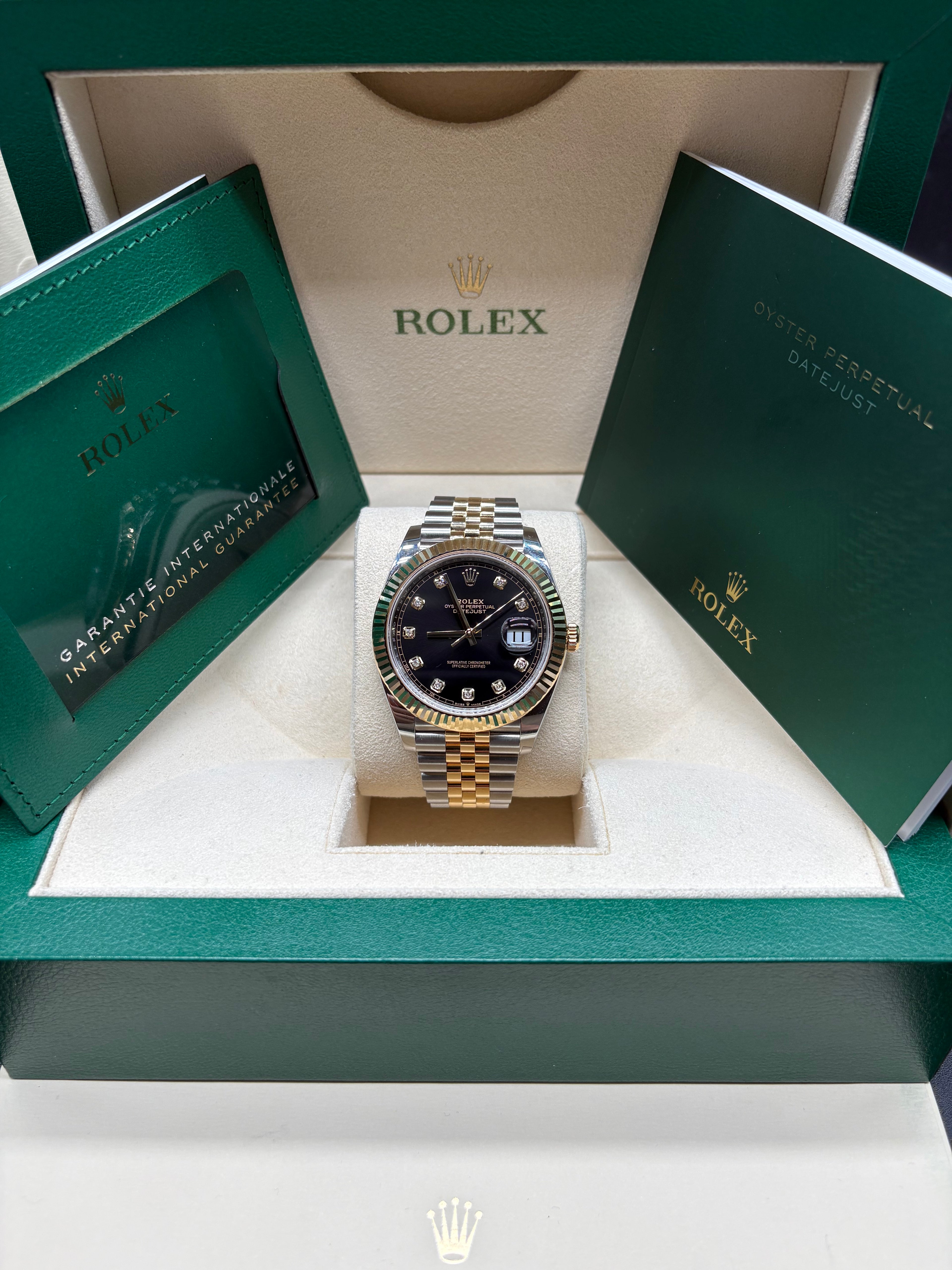 Rolex Datejust 41 Two Tone Black Diamond Dial