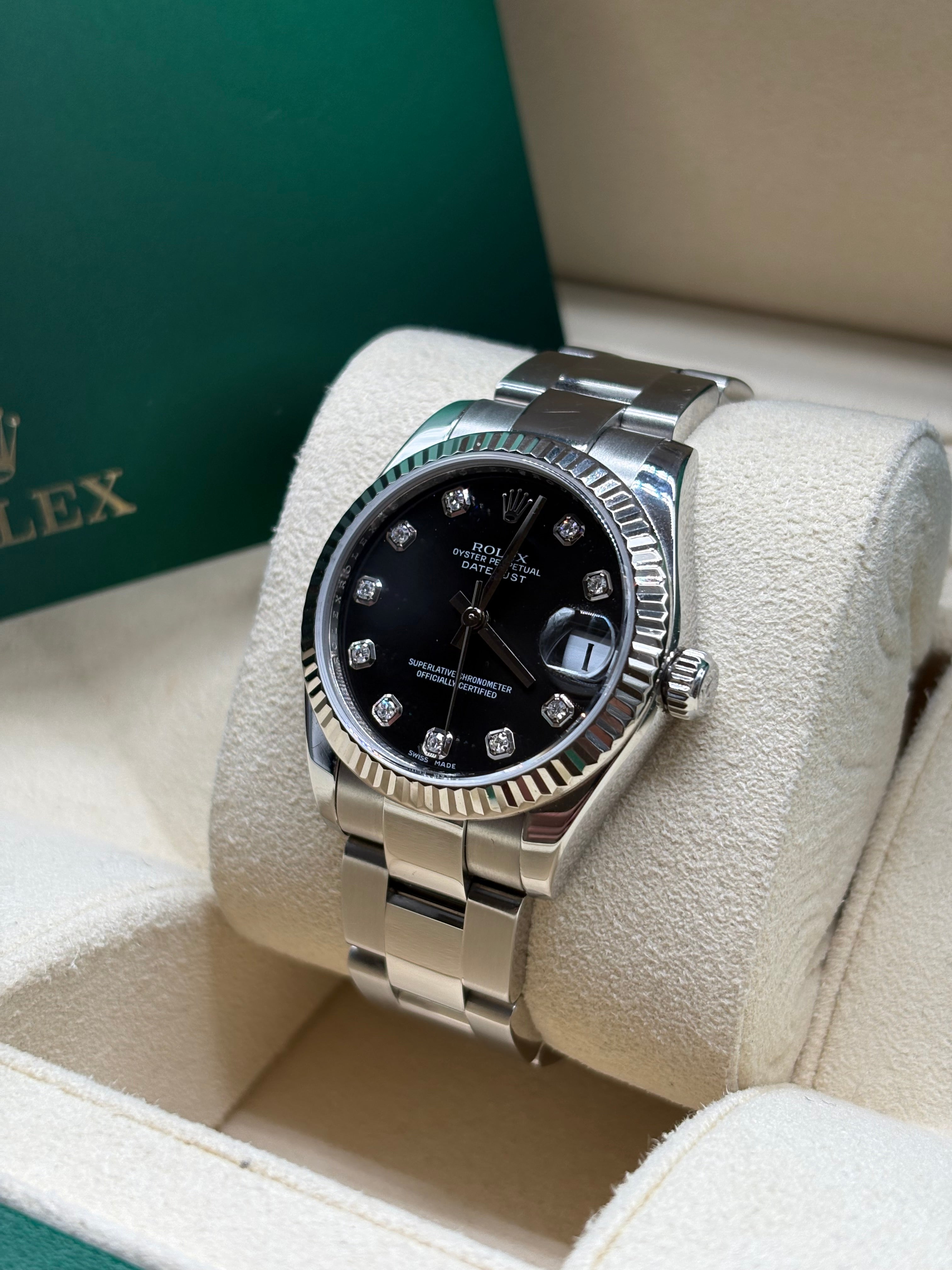 Rolex Lady Datejust 31mm Black Diamond Dial