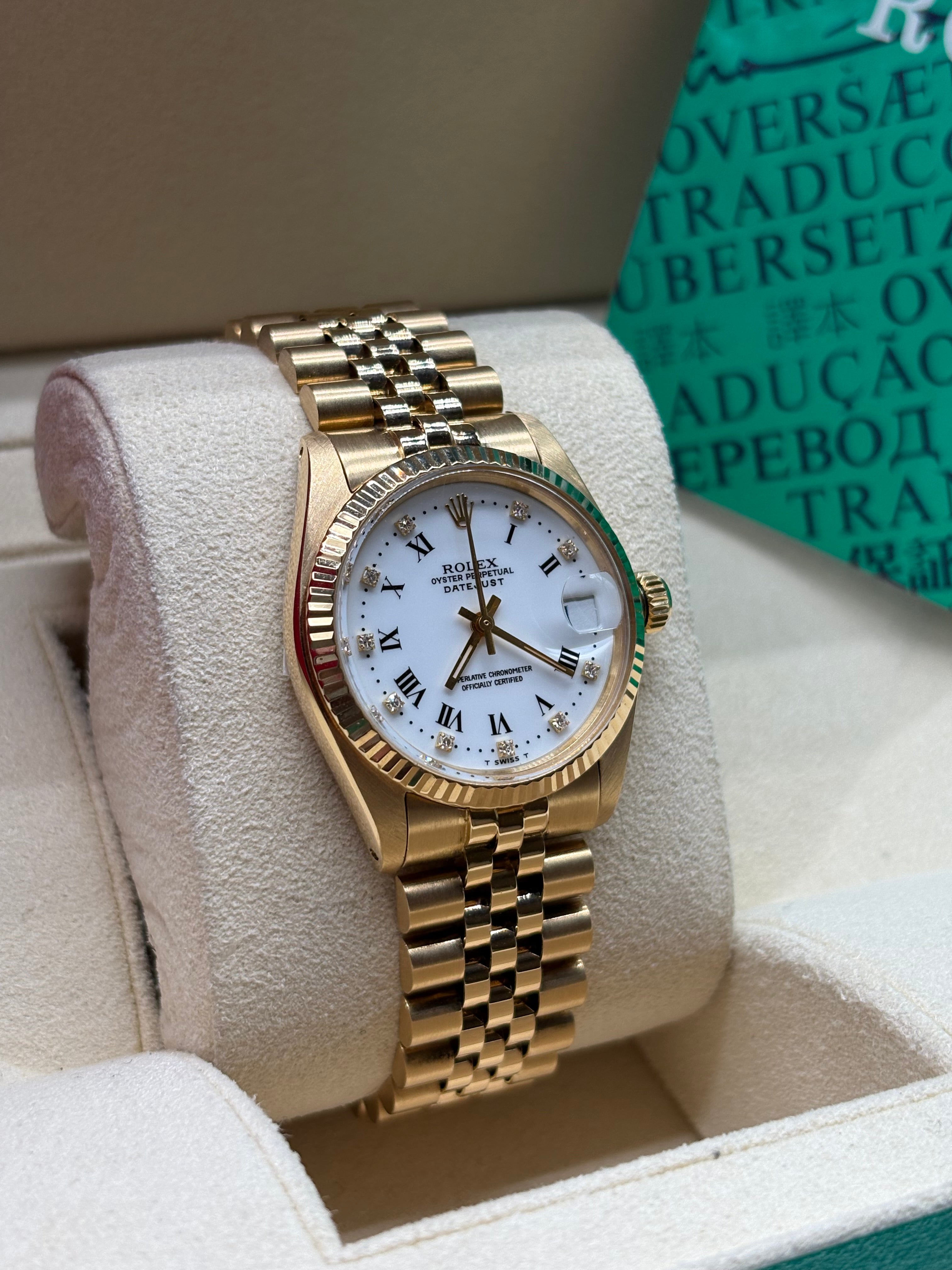 Rolex Datejust 31 White Roman Diamond Dial