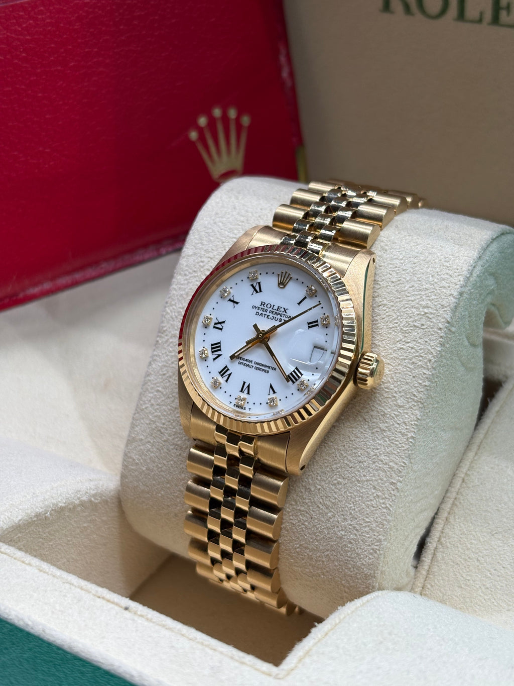 Rolex Datejust 31 White Roman Diamond Dial