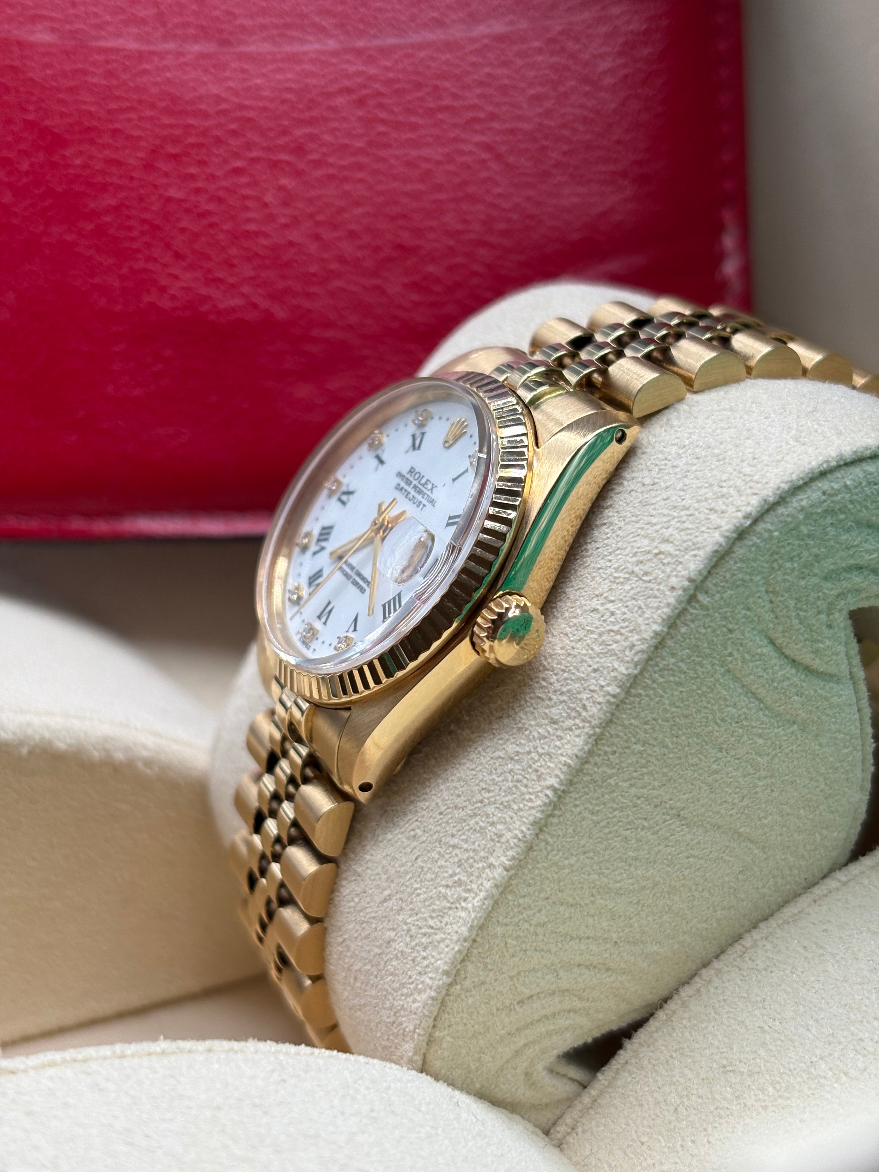 Rolex Datejust 31 White Roman Diamond Dial
