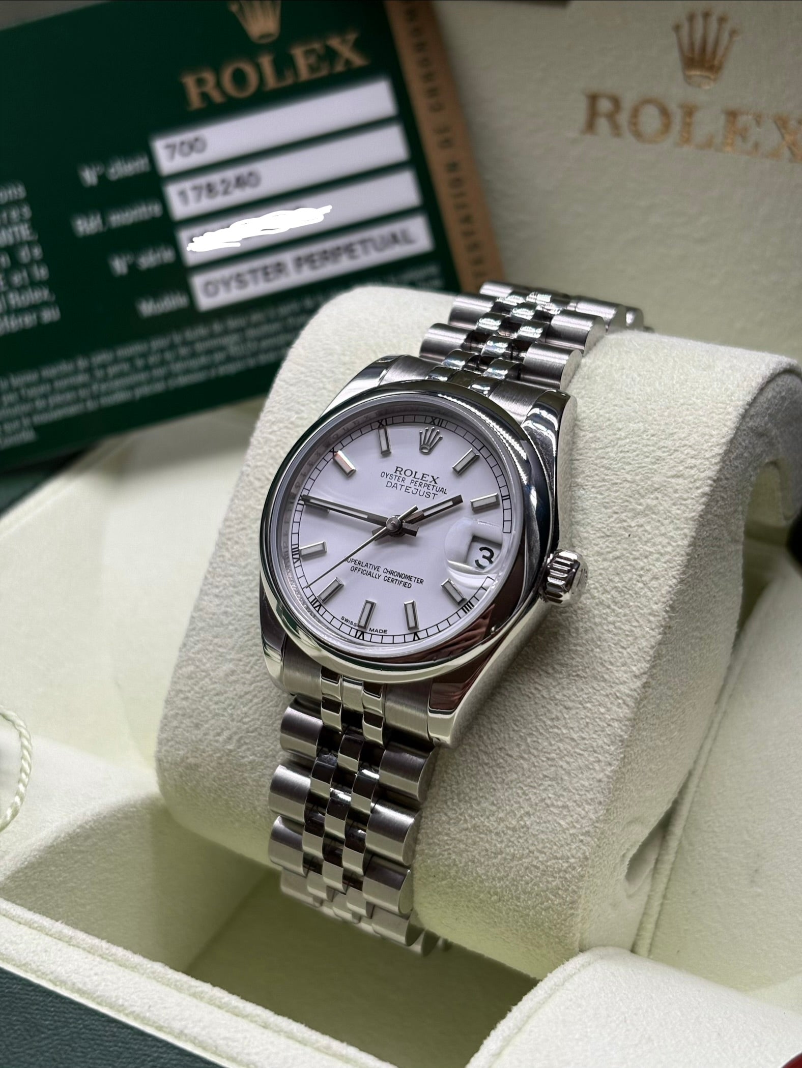 Rolex Lady-Datejust 31mm Steel White Dial
