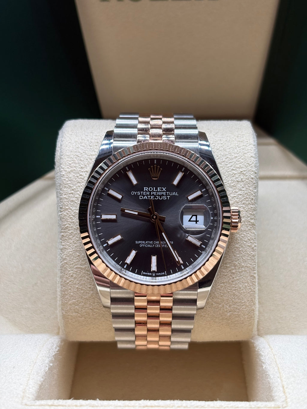Rolex Datejust 36mm Everose Gold Slate Dial