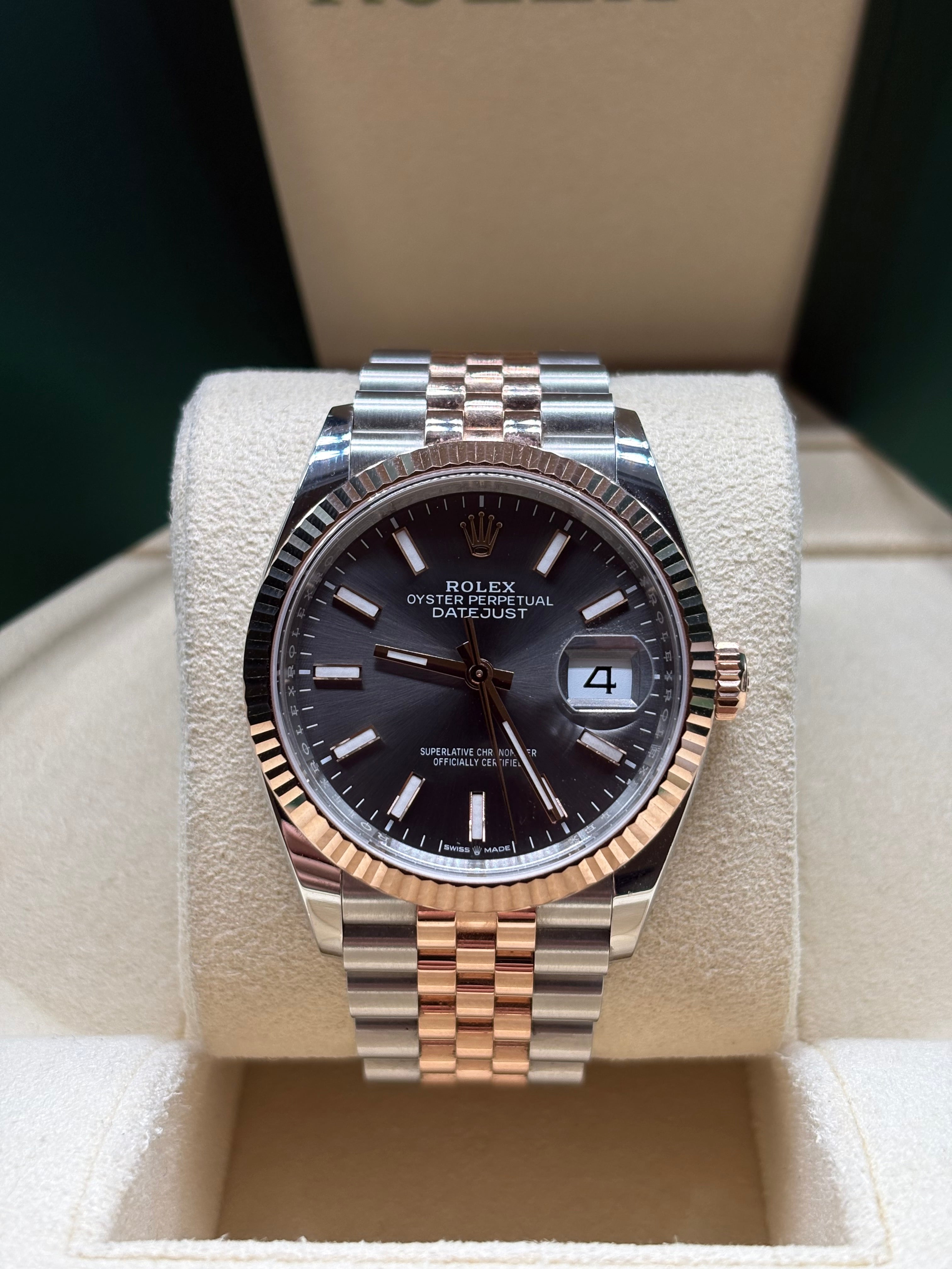 Rolex Datejust 36mm Everose Gold Slate Dial