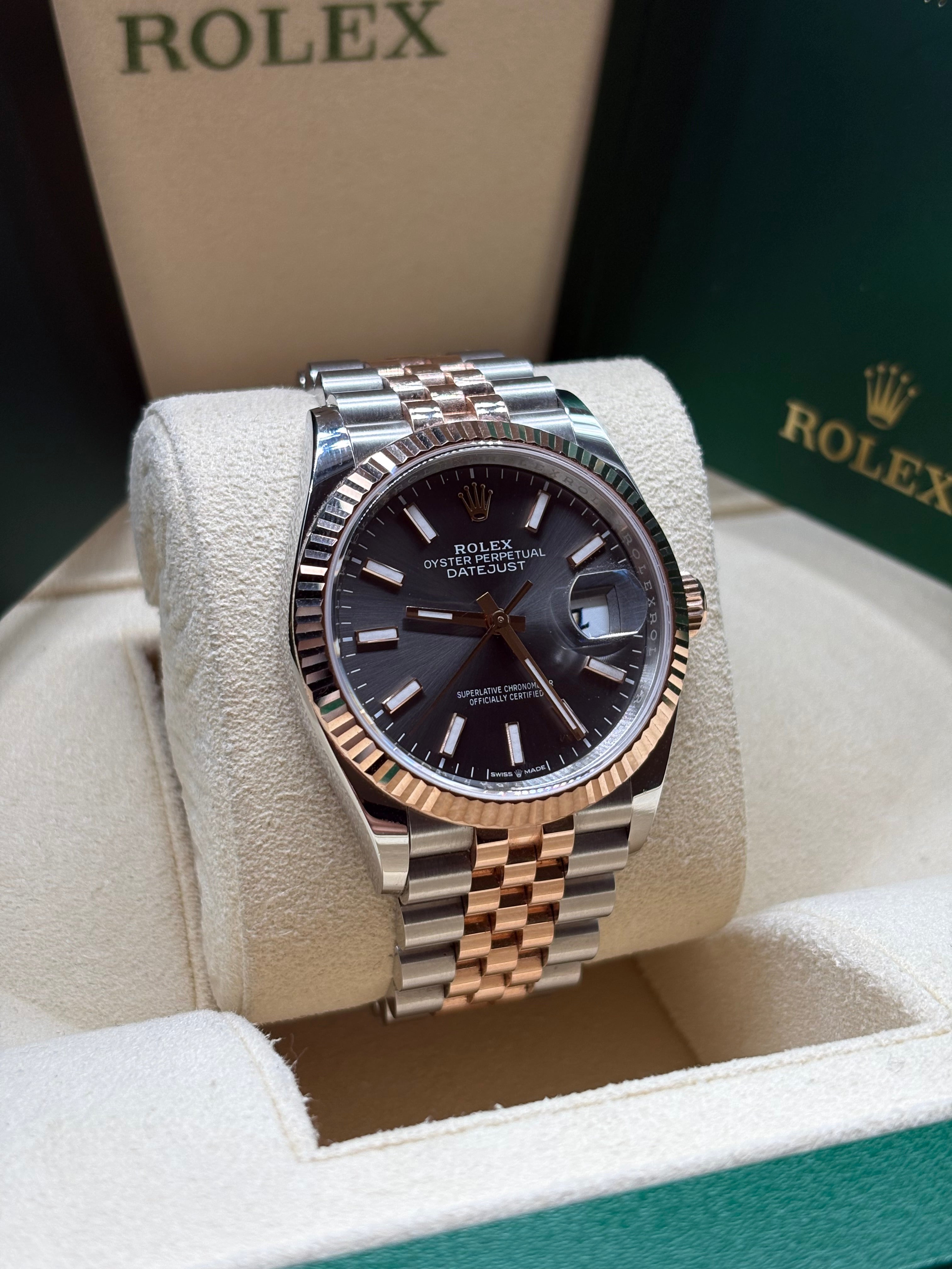 Rolex Datejust 36mm Everose Gold Slate Dial