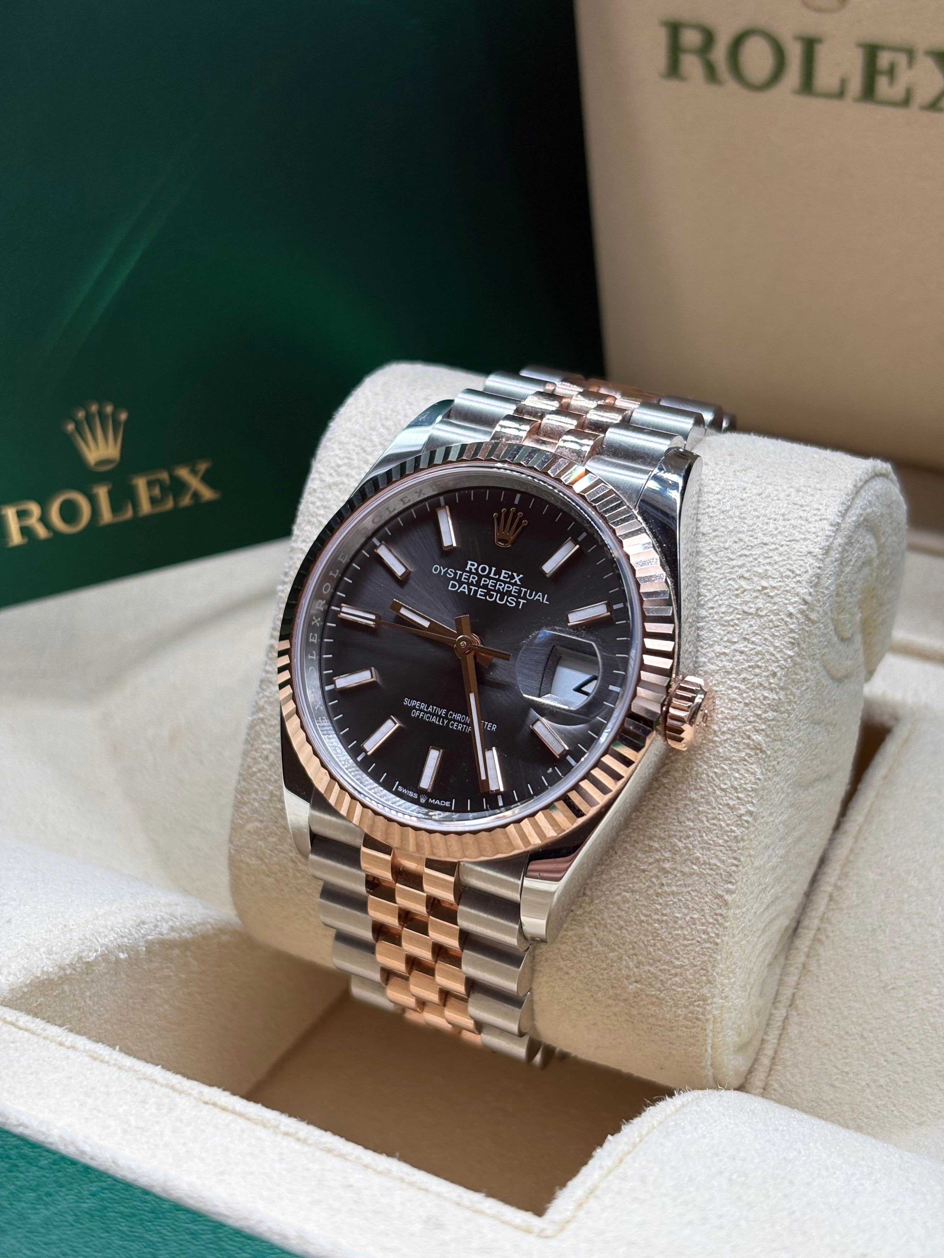 Rolex Datejust 36mm Everose Gold Slate Dial