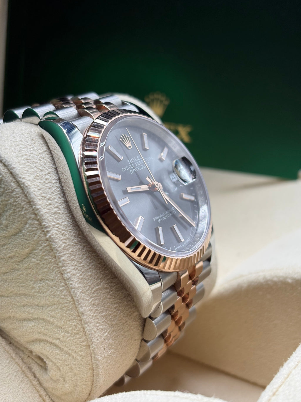 Rolex Datejust 36mm Everose Gold Slate Dial