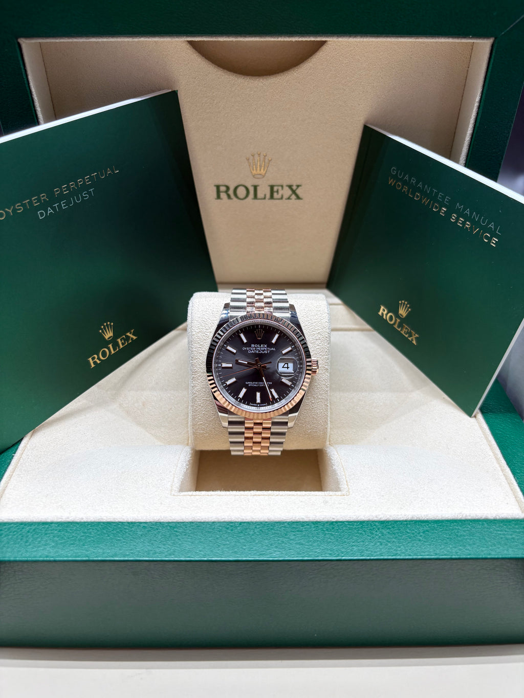 Rolex Datejust 36mm Everose Gold Slate Dial