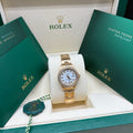 Rolex Lady-Datejust 26mm White Diamond Dial Diamond Bezel 18kt Gold - Ref. 69138