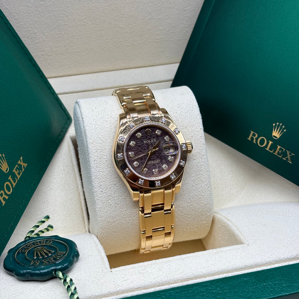 Rolex Pearlmaster 29mm Black Anniversary Diamond Dial Solid 18kt Gold - Ref. 80318