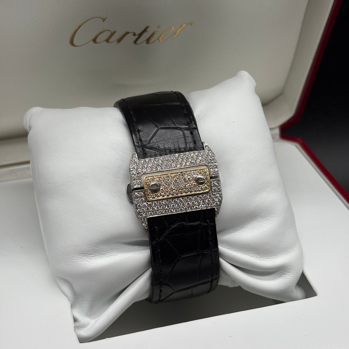 Cartier Santos Large Silver Roman Dial Diamond Two-Tone - Ref. W2SA0006