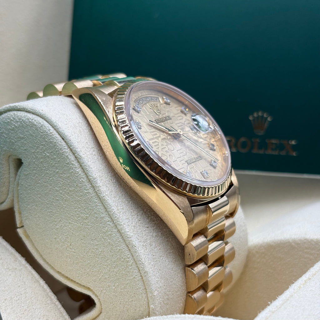 Rolex Day-Date 36mm 18k Solid Gold Factory Diamond Computer Dial 18038