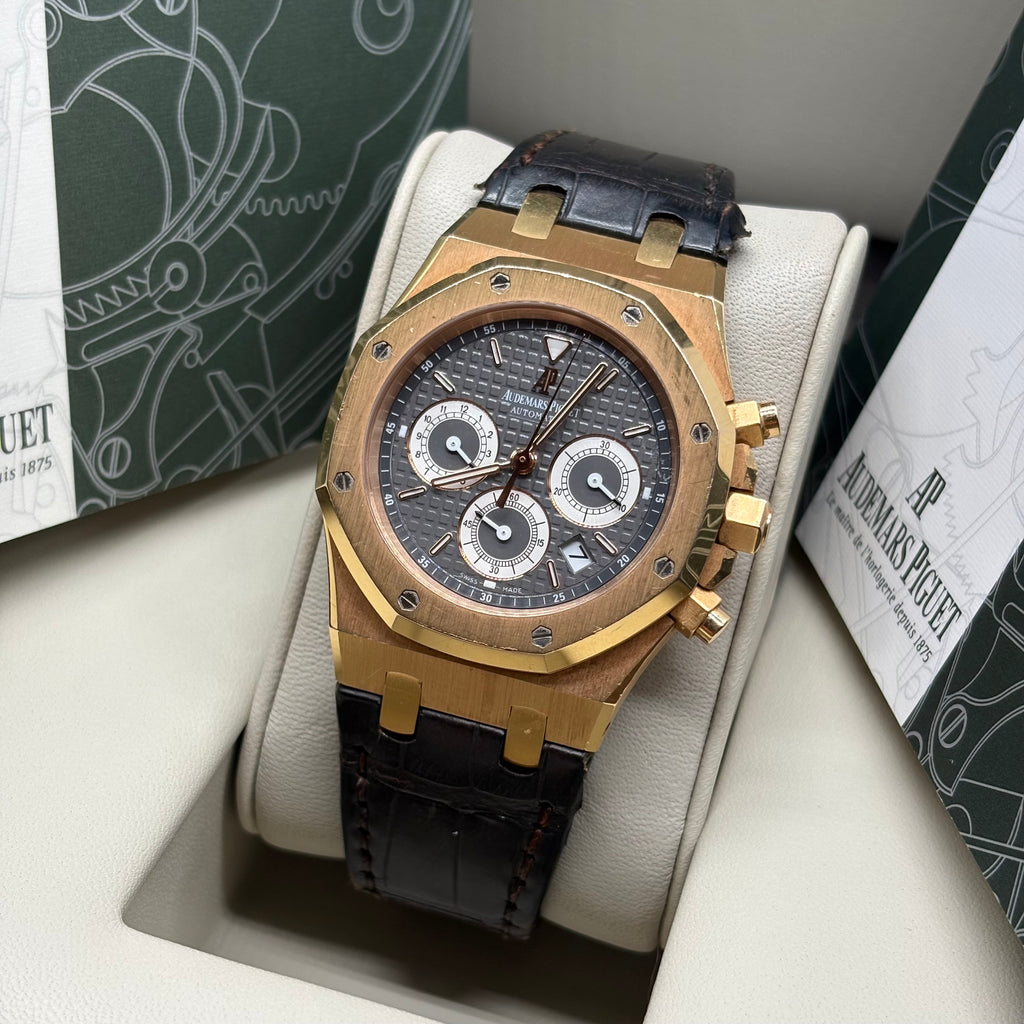 Audemars Piguet Royal Oak 39mm Chronograph 18k Rose Gold Complete Set 26022OR