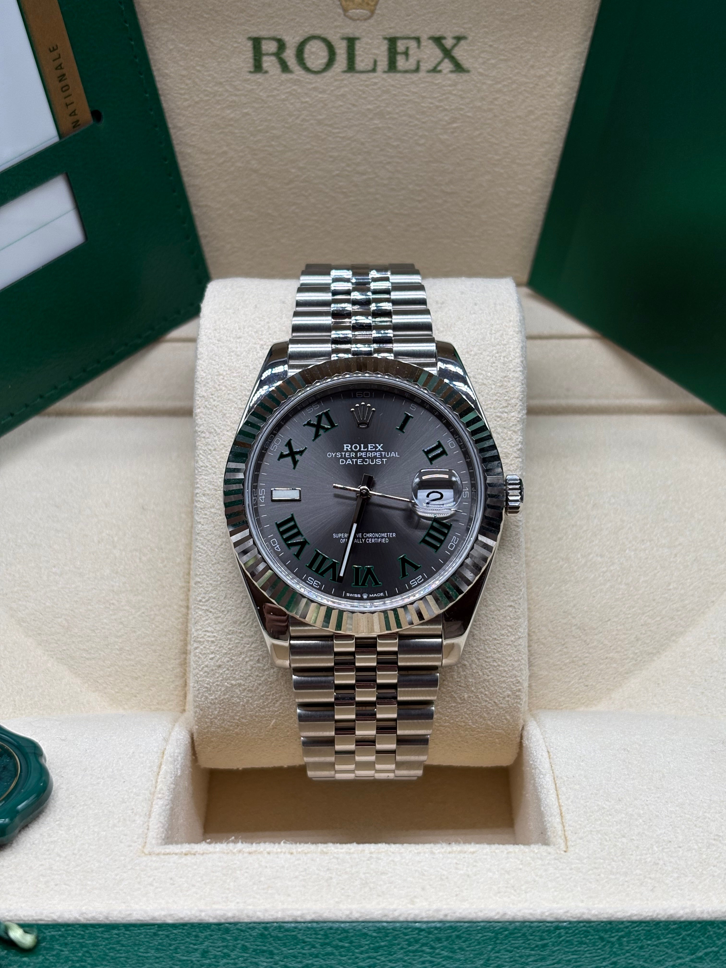 Rolex Datejust 41mm Wimbledon Dial Full Set at Adonia Jewellers