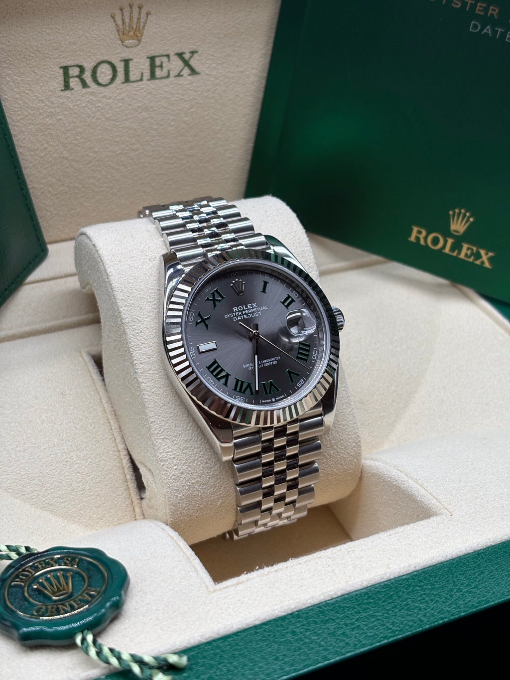 Rolex Datejust 41mm Wimbledon Dial Full Set at Adonia Jewellers