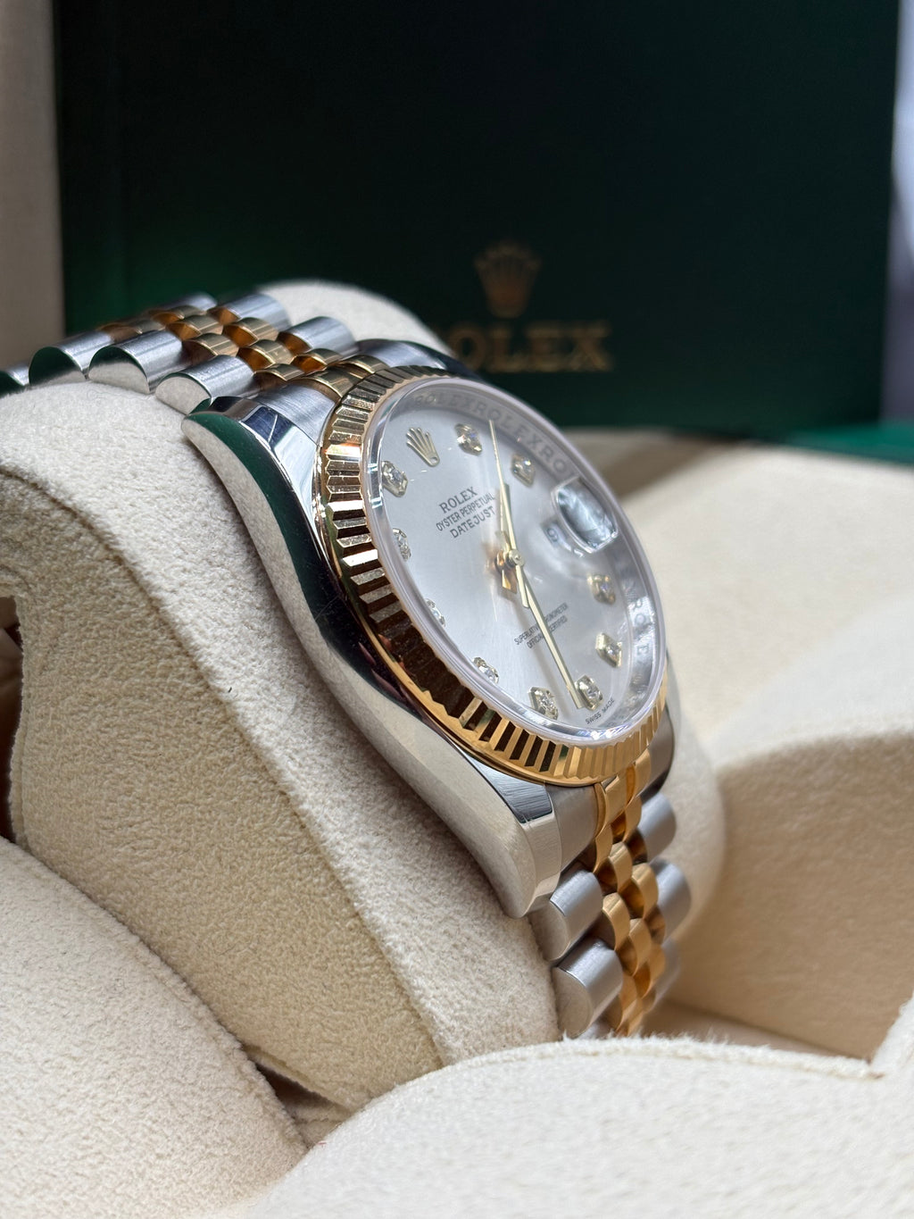 Rolex Datejust 36mm Silver Diamond Dial