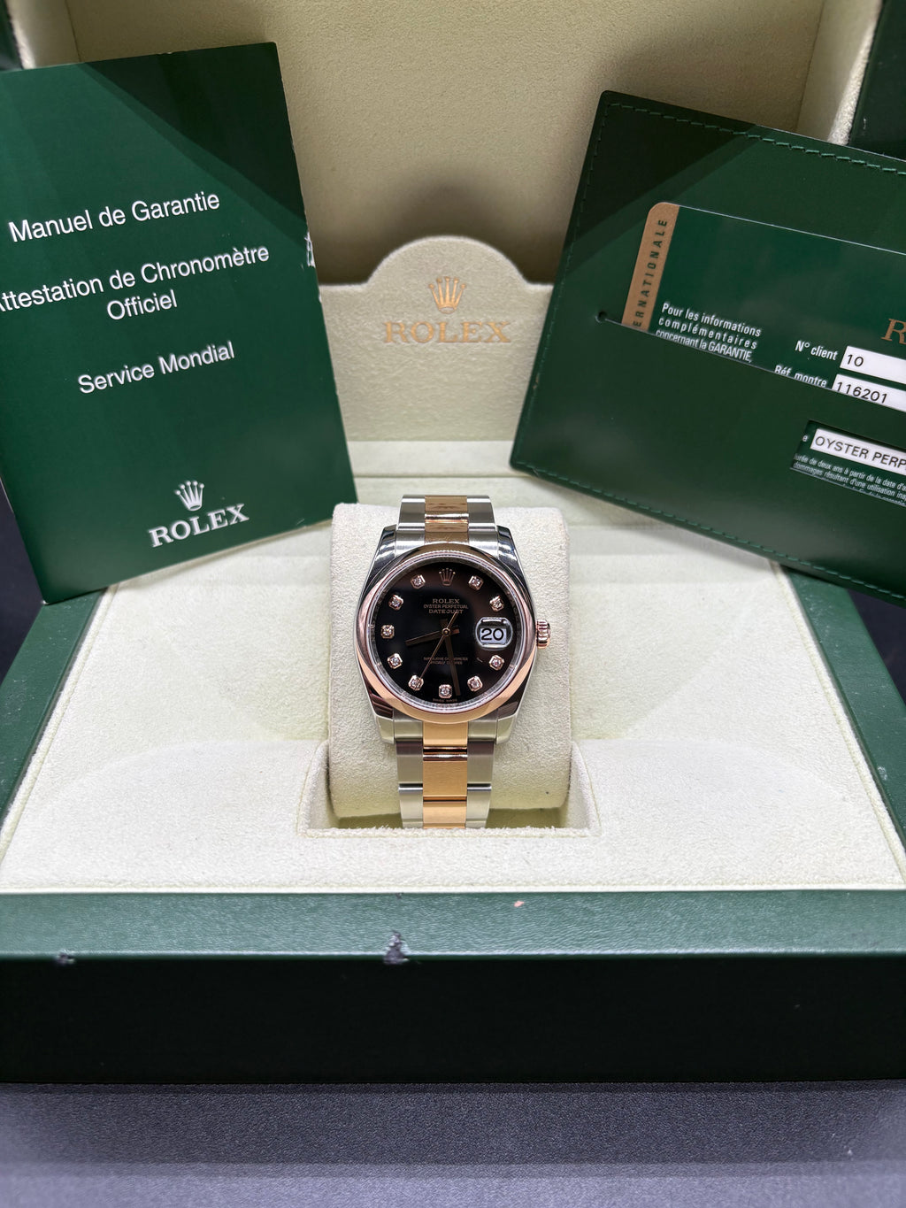 Rolex Datejust 36mm Black Diamond Dial Full Set