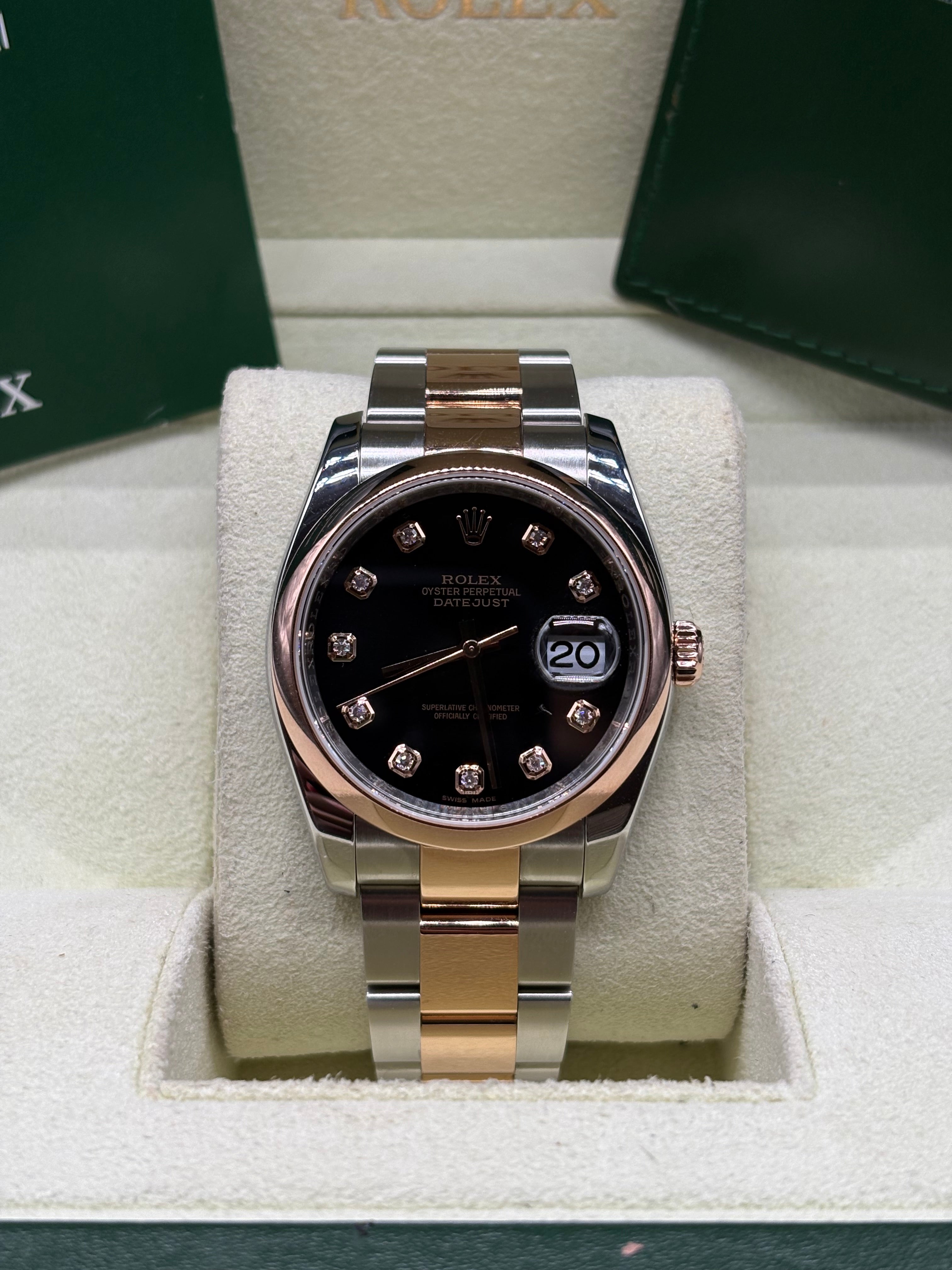 Rolex Datejust 36mm Black Diamond Dial Full Set