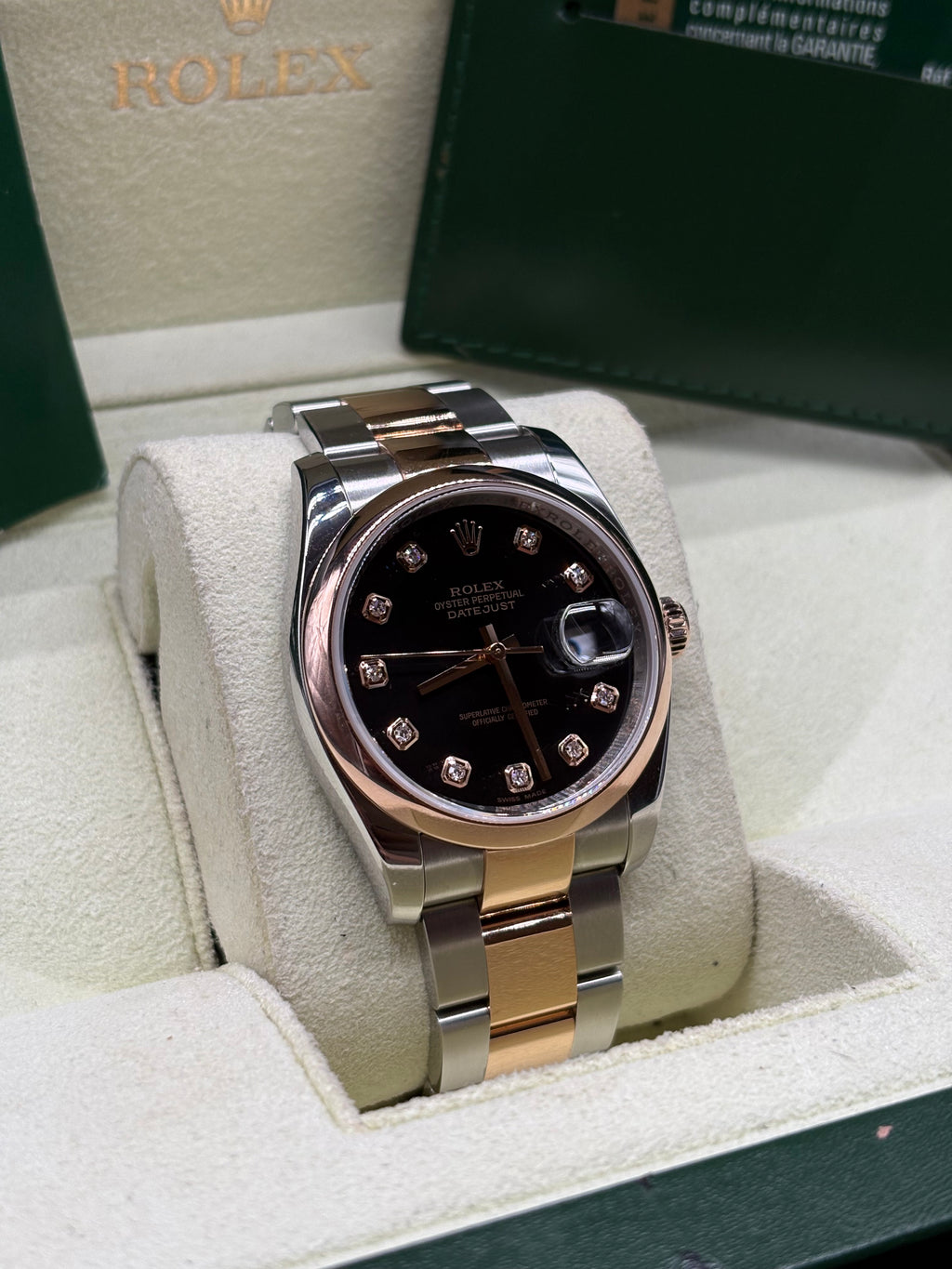 Rolex Datejust 36mm Black Diamond Dial Full Set