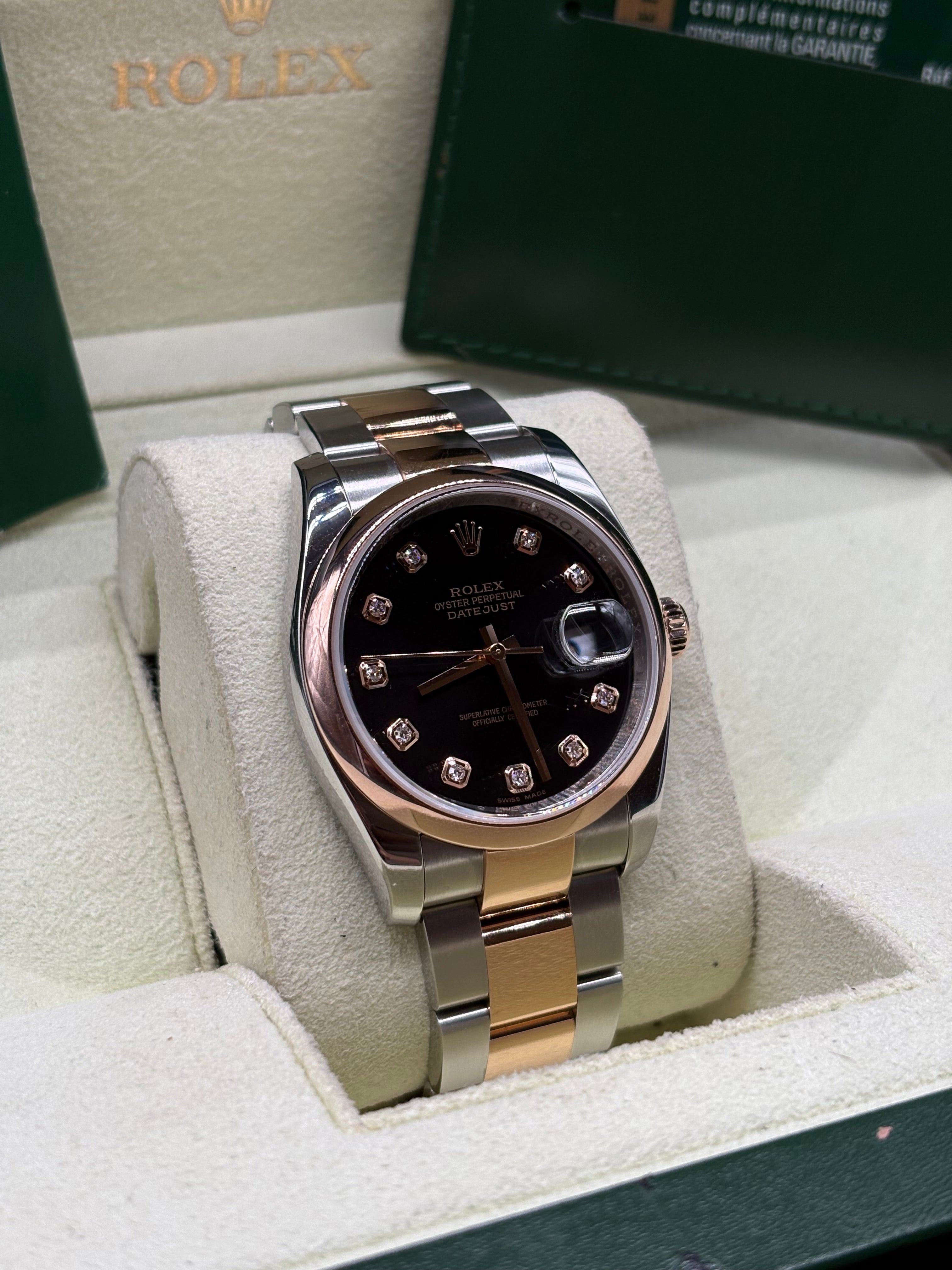 Rolex Datejust 36mm Black Diamond Dial Full Set