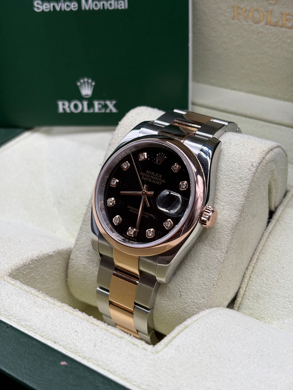 Rolex Datejust 36mm Black Diamond Dial Full Set