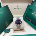 Rolex Datejust 31mm Stainless Steel Purple Aubergine Dial 278274 Complete Set