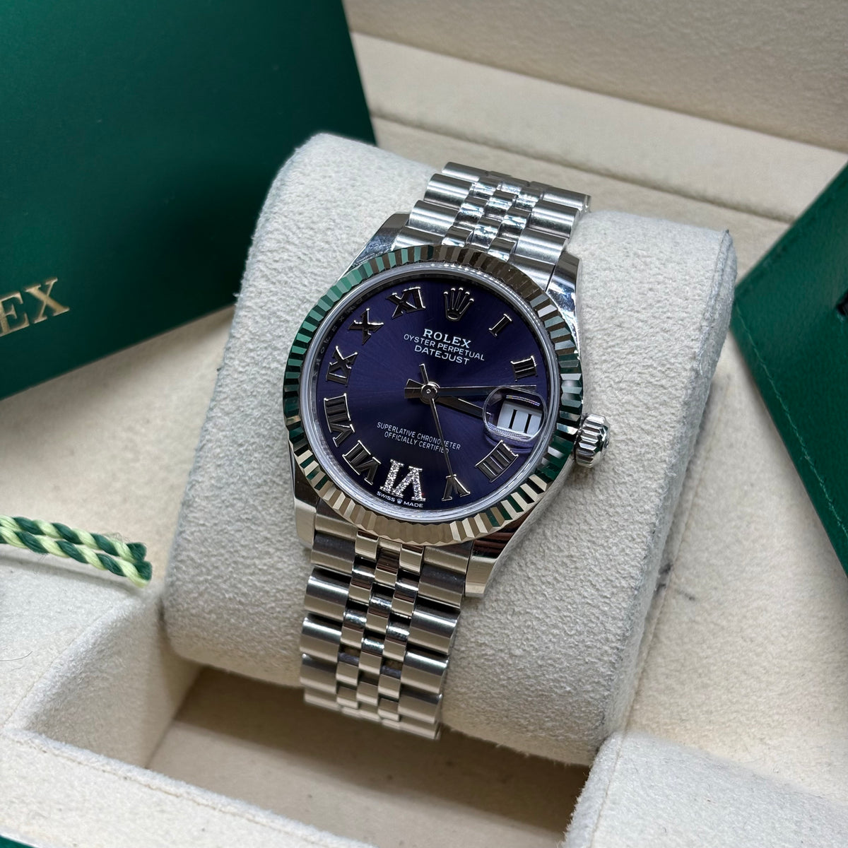 Rolex Datejust 31mm Stainless Steel Purple Aubergine Dial 278274 Complete Set