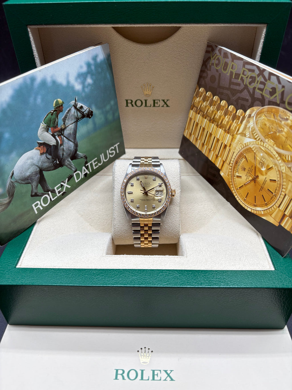 Rolex Datejust 36 Two-Tone Champagne Diamond Dial Diamond Bezel Jubilee
